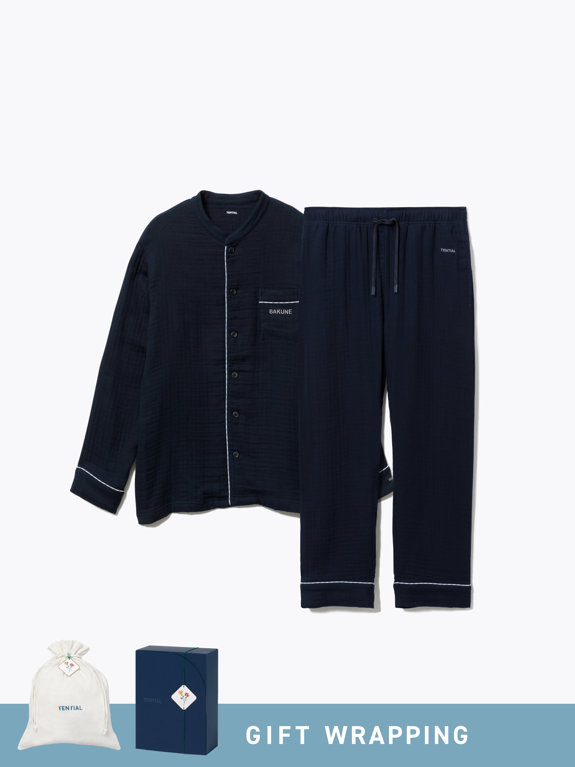 Gift Set - BAKUNE Pajamas Gauze Band Collar Long Setup - TENTIAL