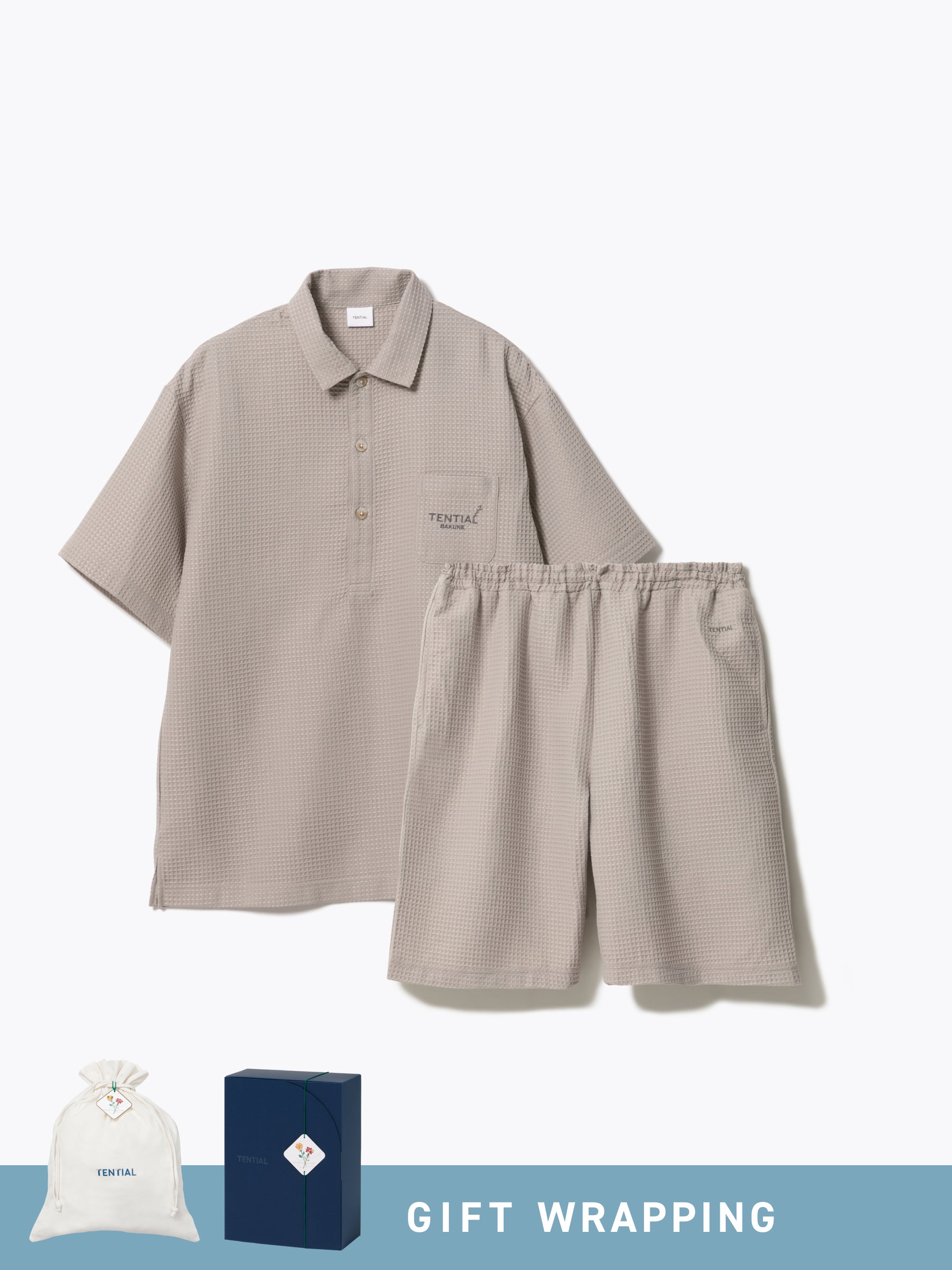 Gift Set - BAKUNE Waffle Men's Short Setup - TENTIAL