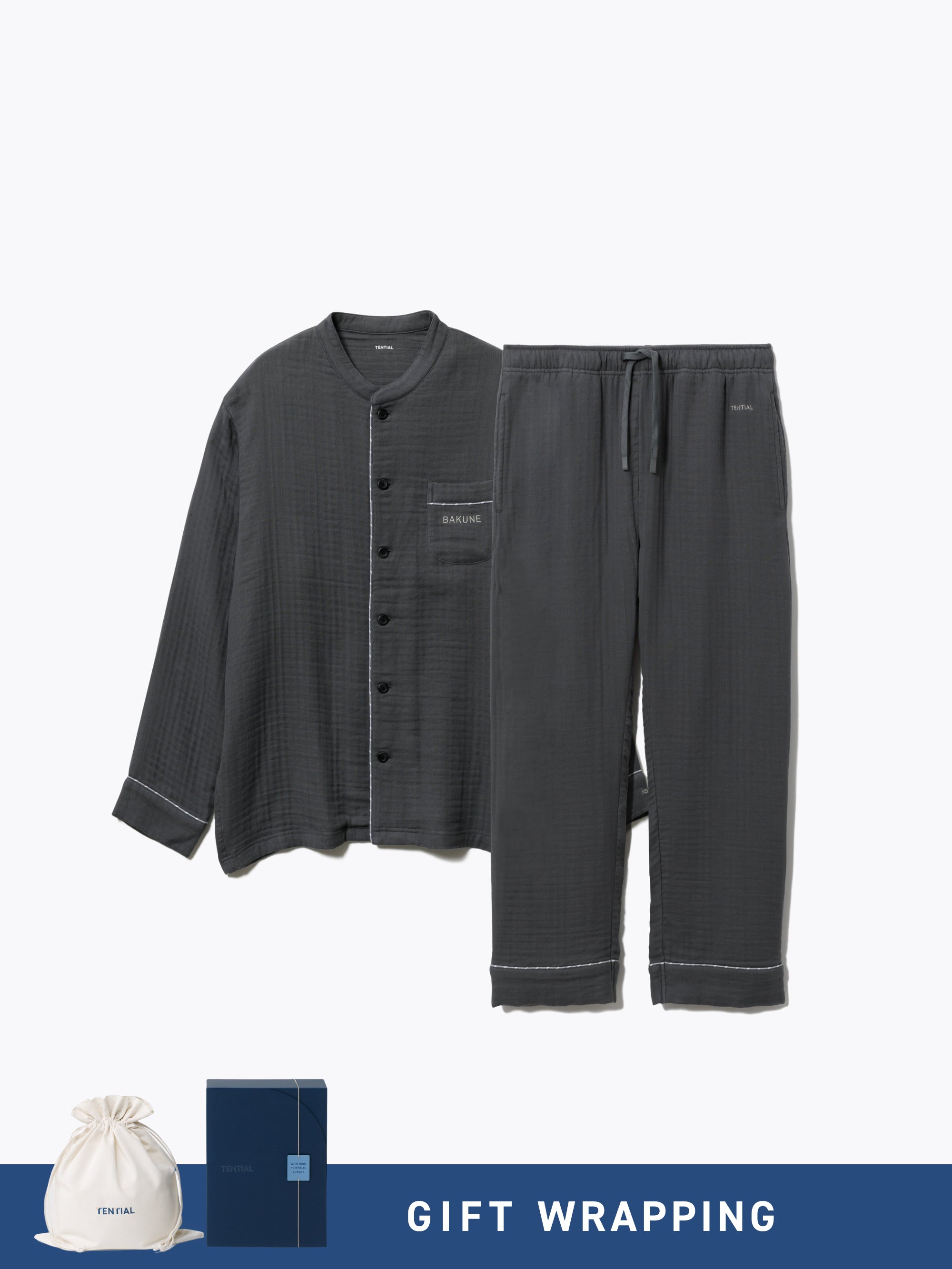 Gift Set - BAKUNE Pajamas Gauze Band Collar Long Setup - TENTIAL
