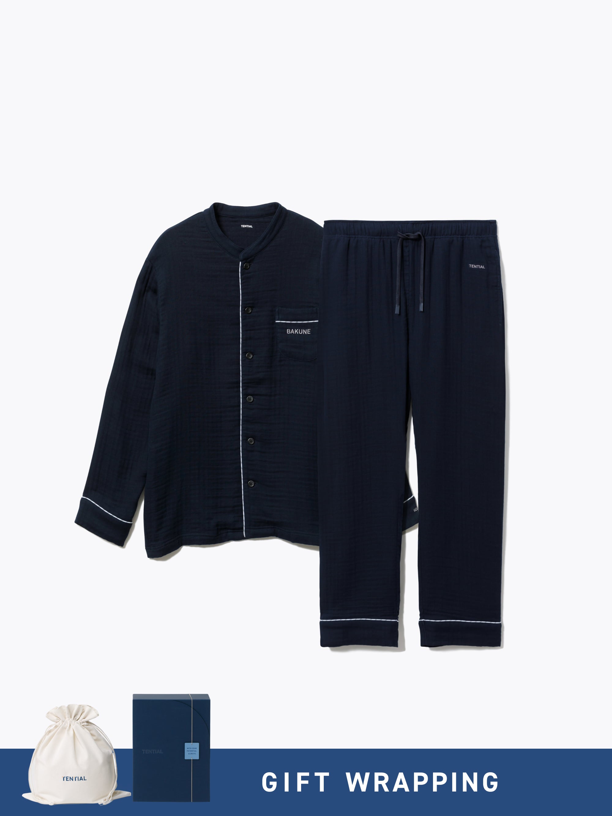 Gift Set - BAKUNE Pajamas Gauze Band Collar Long Setup - TENTIAL