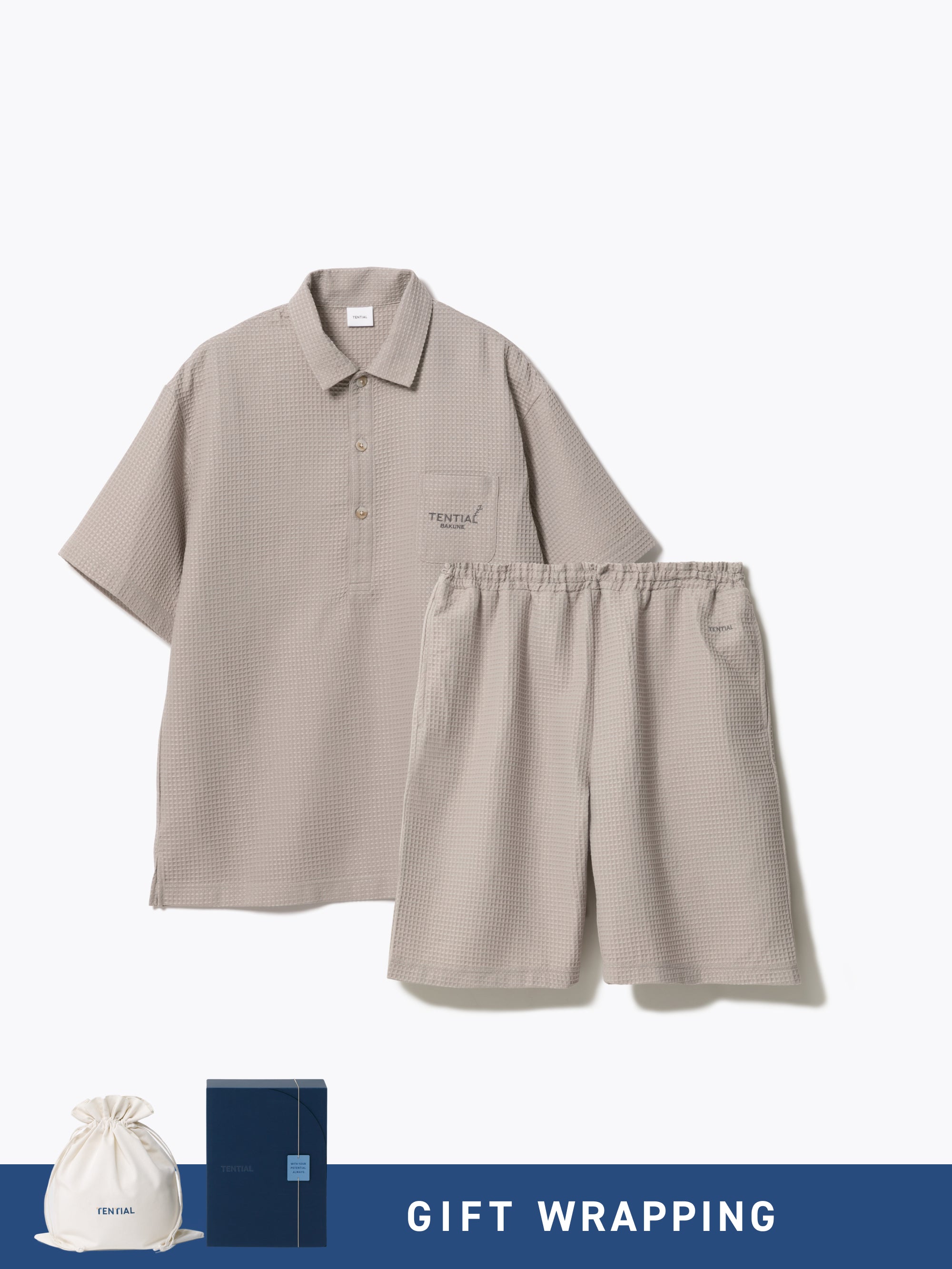 Gift Set - BAKUNE Waffle Men's Short Setup - TENTIAL
