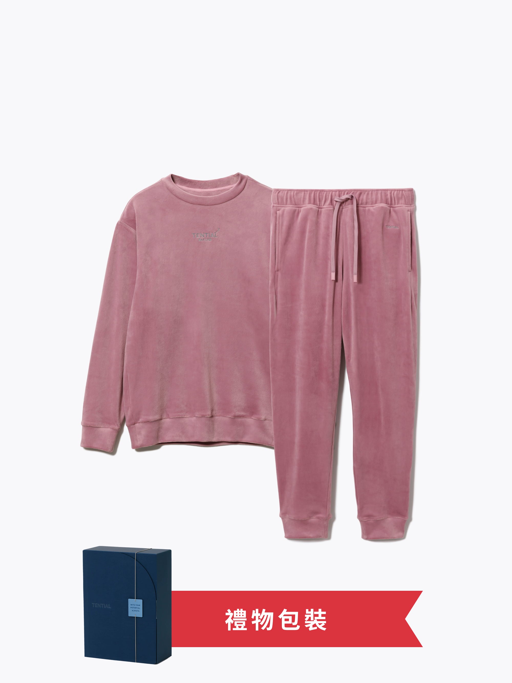 Gift Set - BAKUNE Velour Long Sleeve Crew Neck / Long Pants