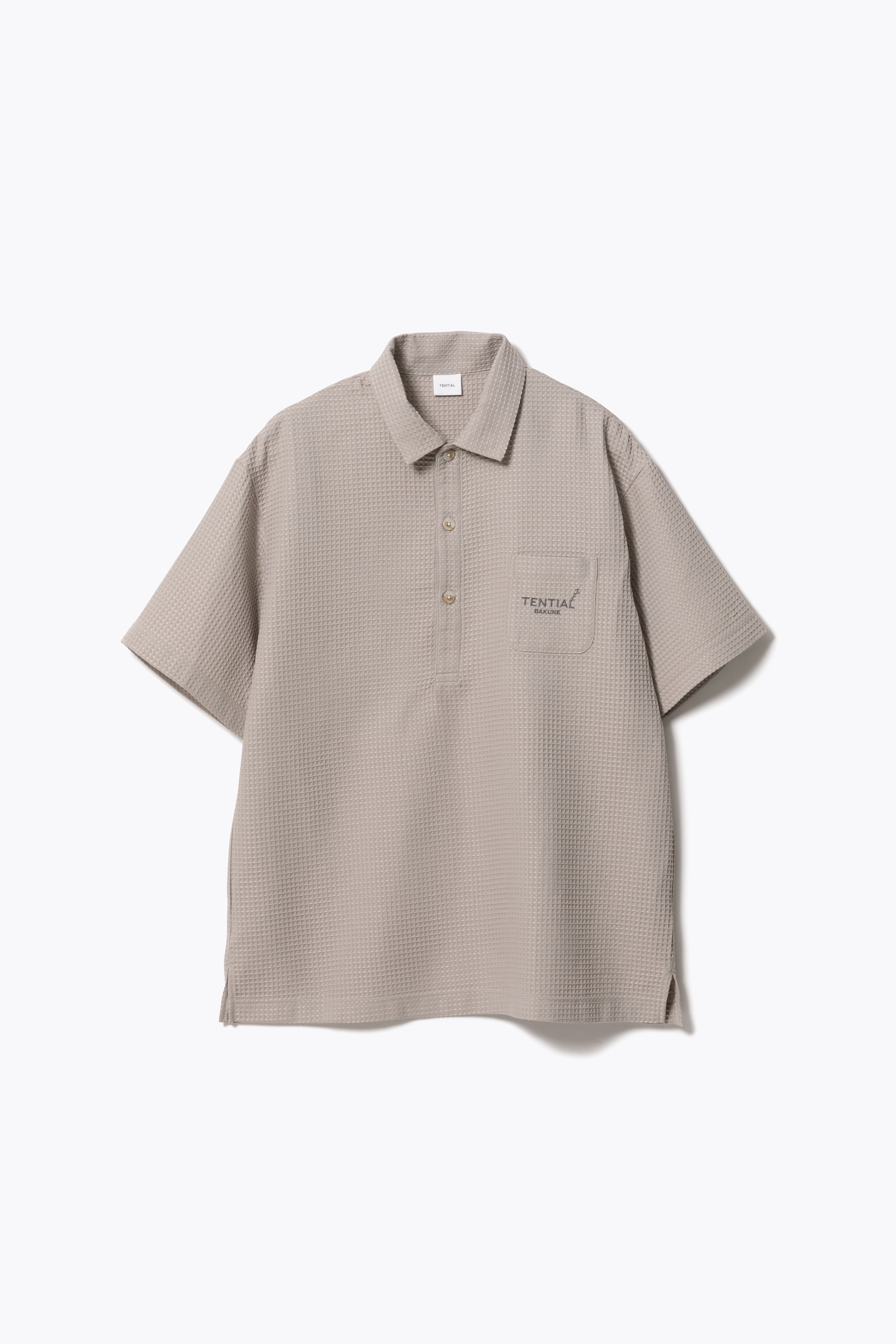 BAKUNE Waffle Men's Short Sleeve Button Down Pullover / Short Pants