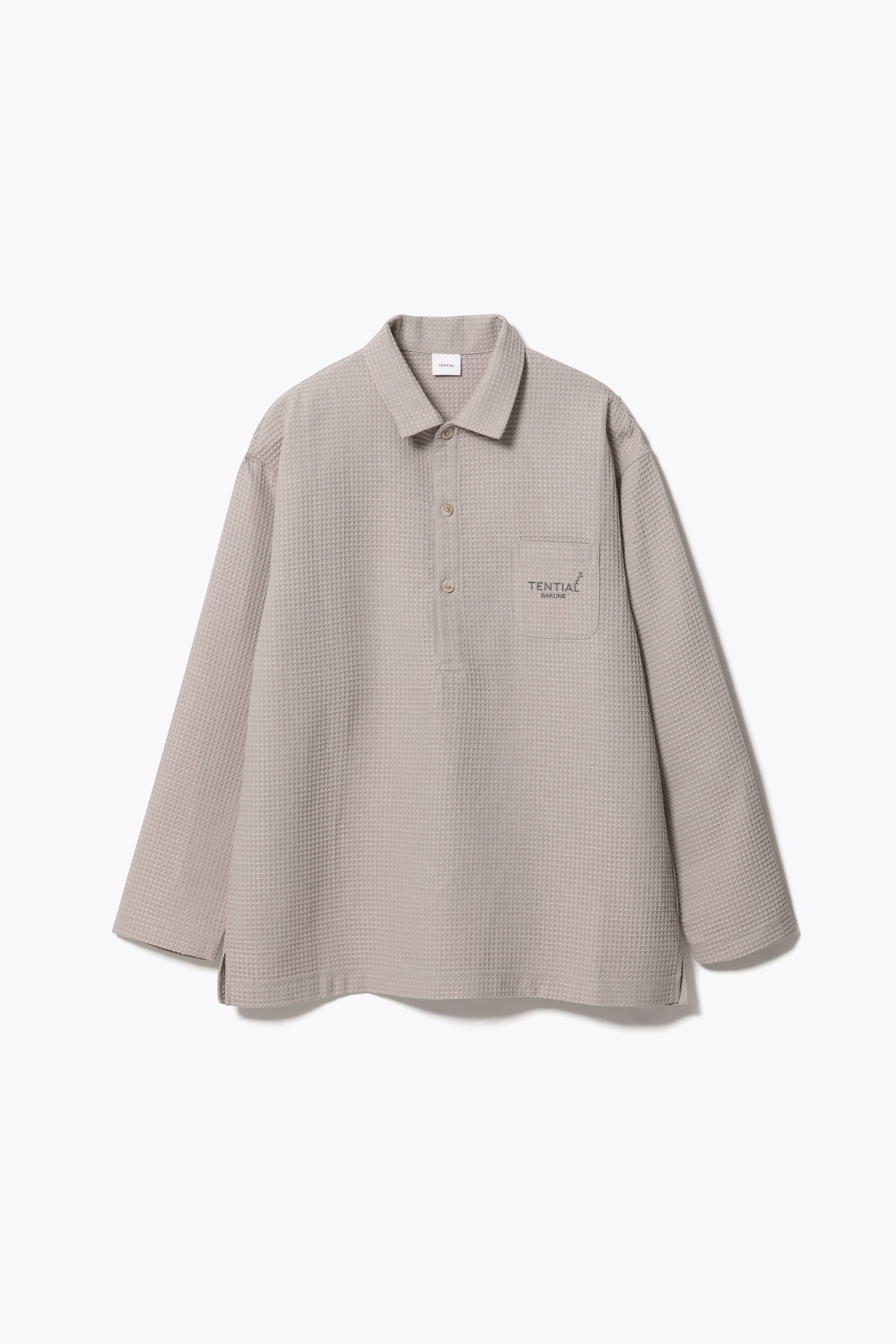BAKUNE Waffle Men's Long Sleeve Button Down Pullover / Long Pants