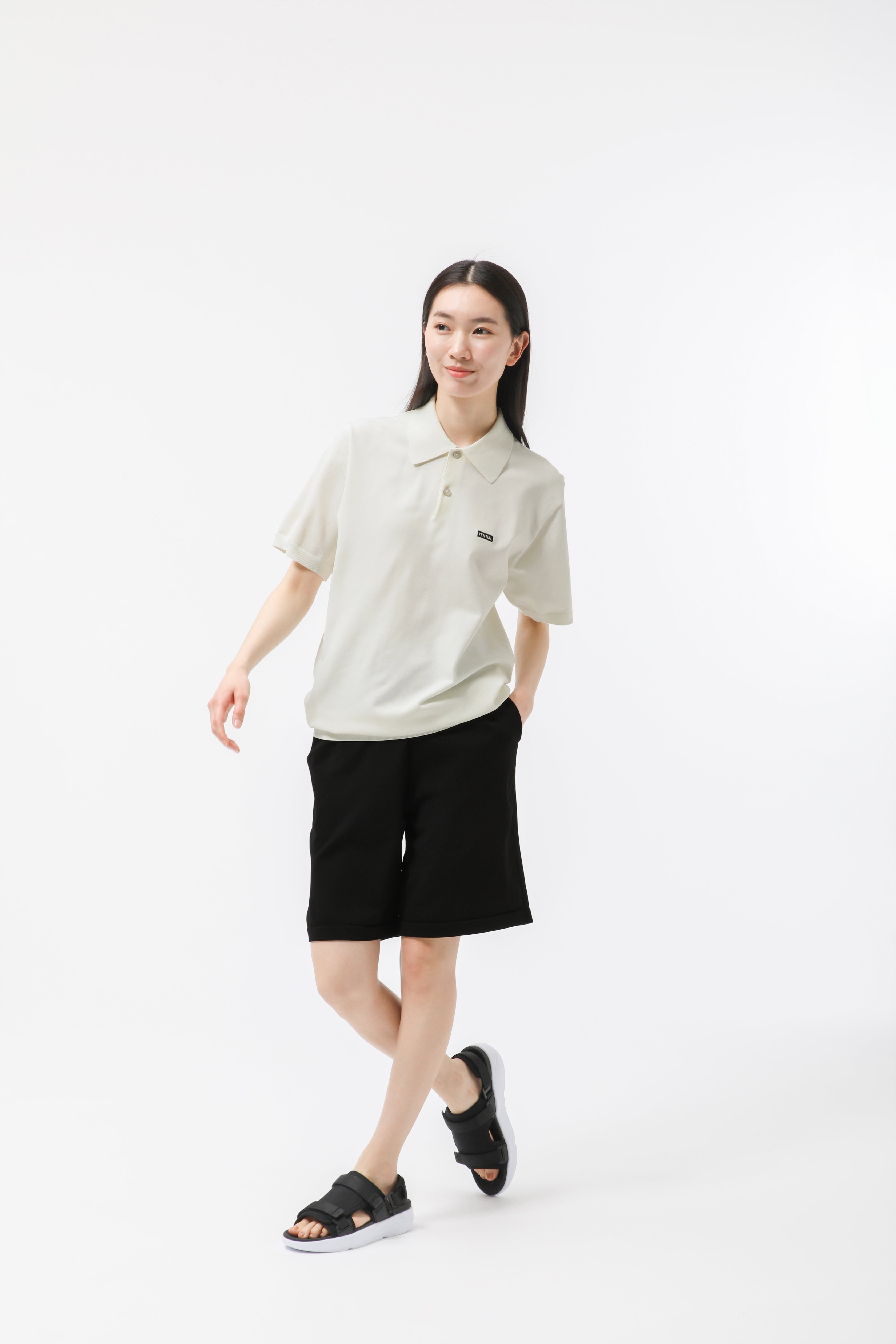 MIGARU Light Knit Short Sleeve Polo Shirt / Short Pants