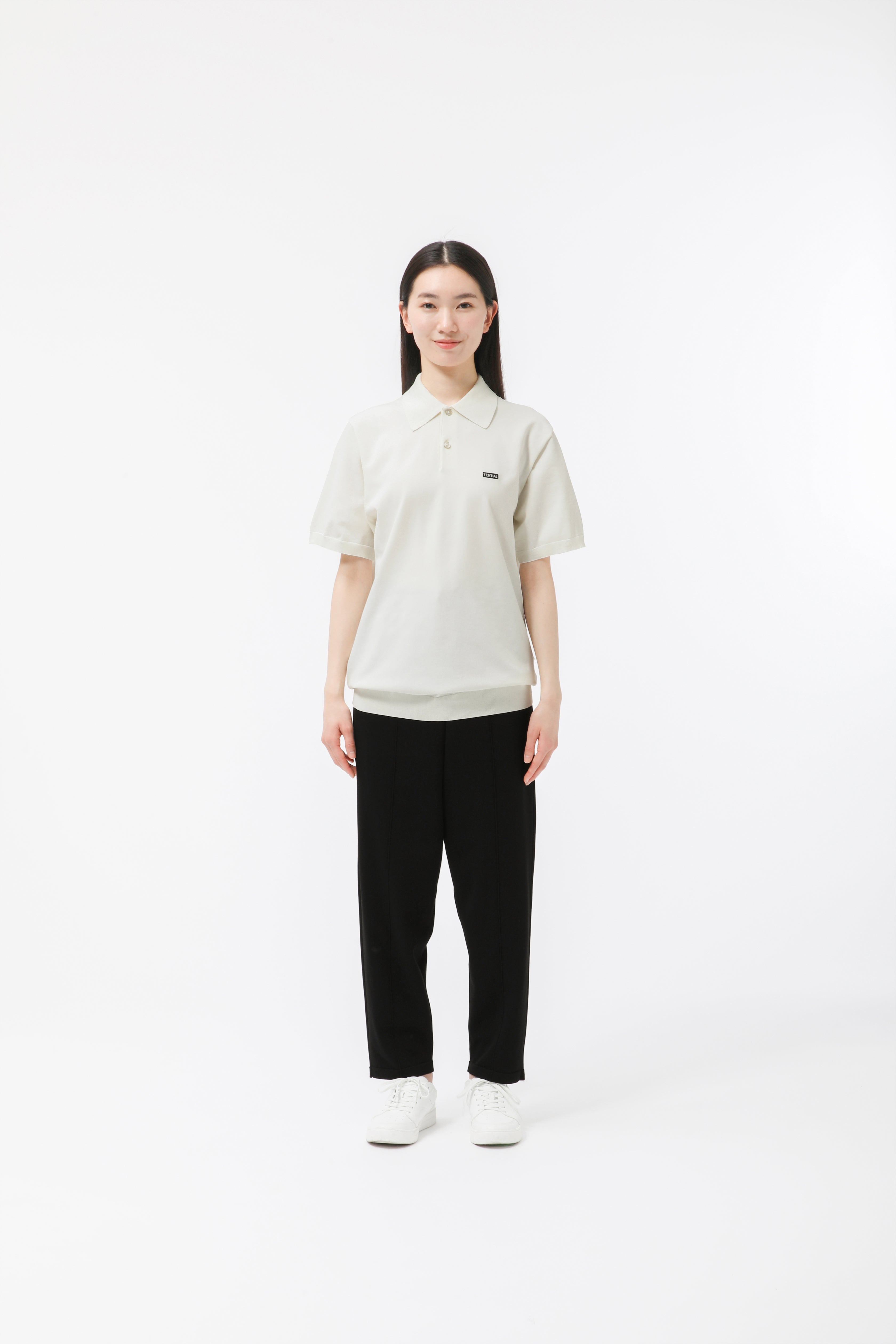 MIGARU Light Knit Short Sleeve Polo Shirt / Long Pants