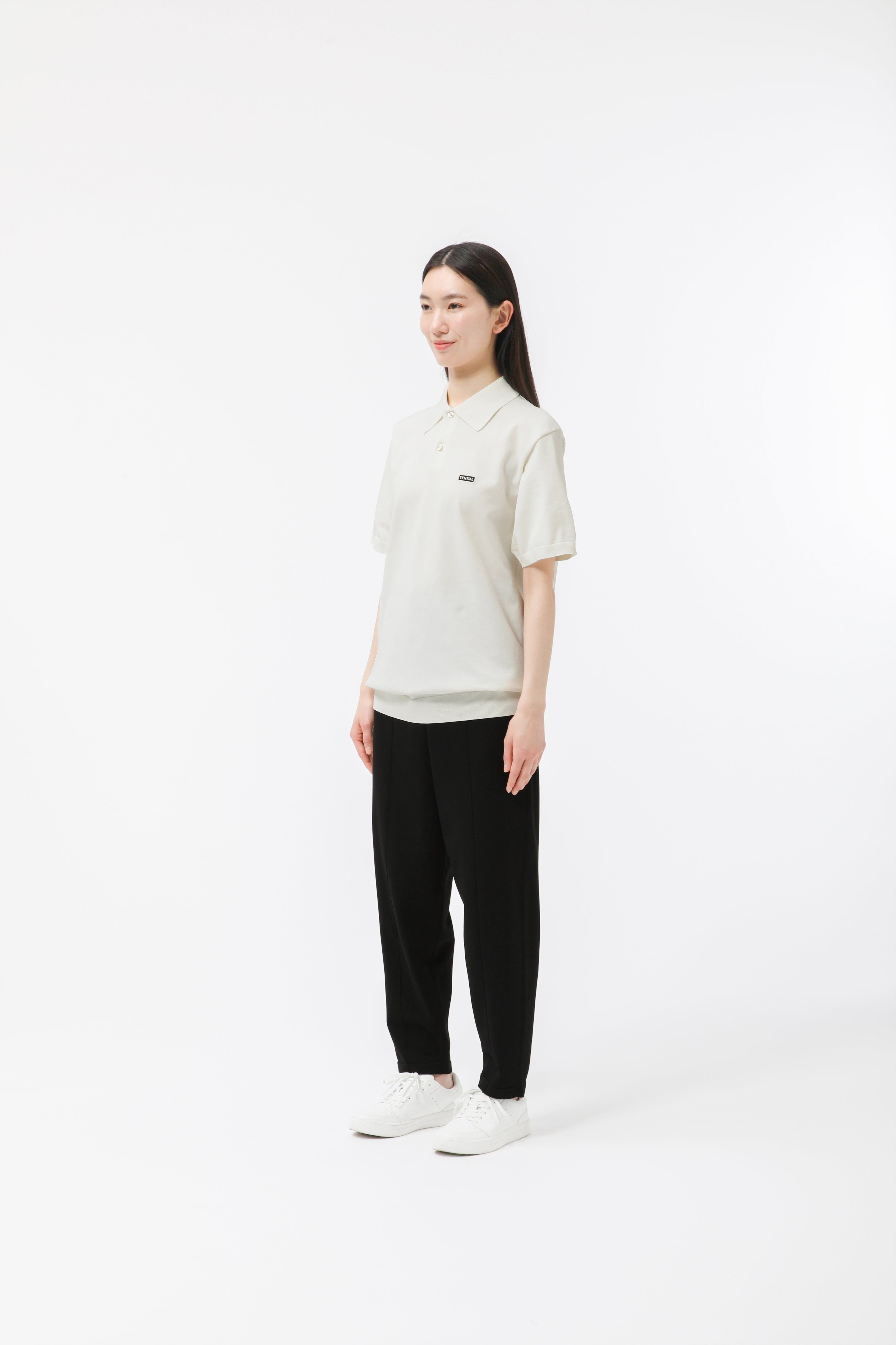 MIGARU Light Knit Short Sleeve Polo Shirt / Long Pants