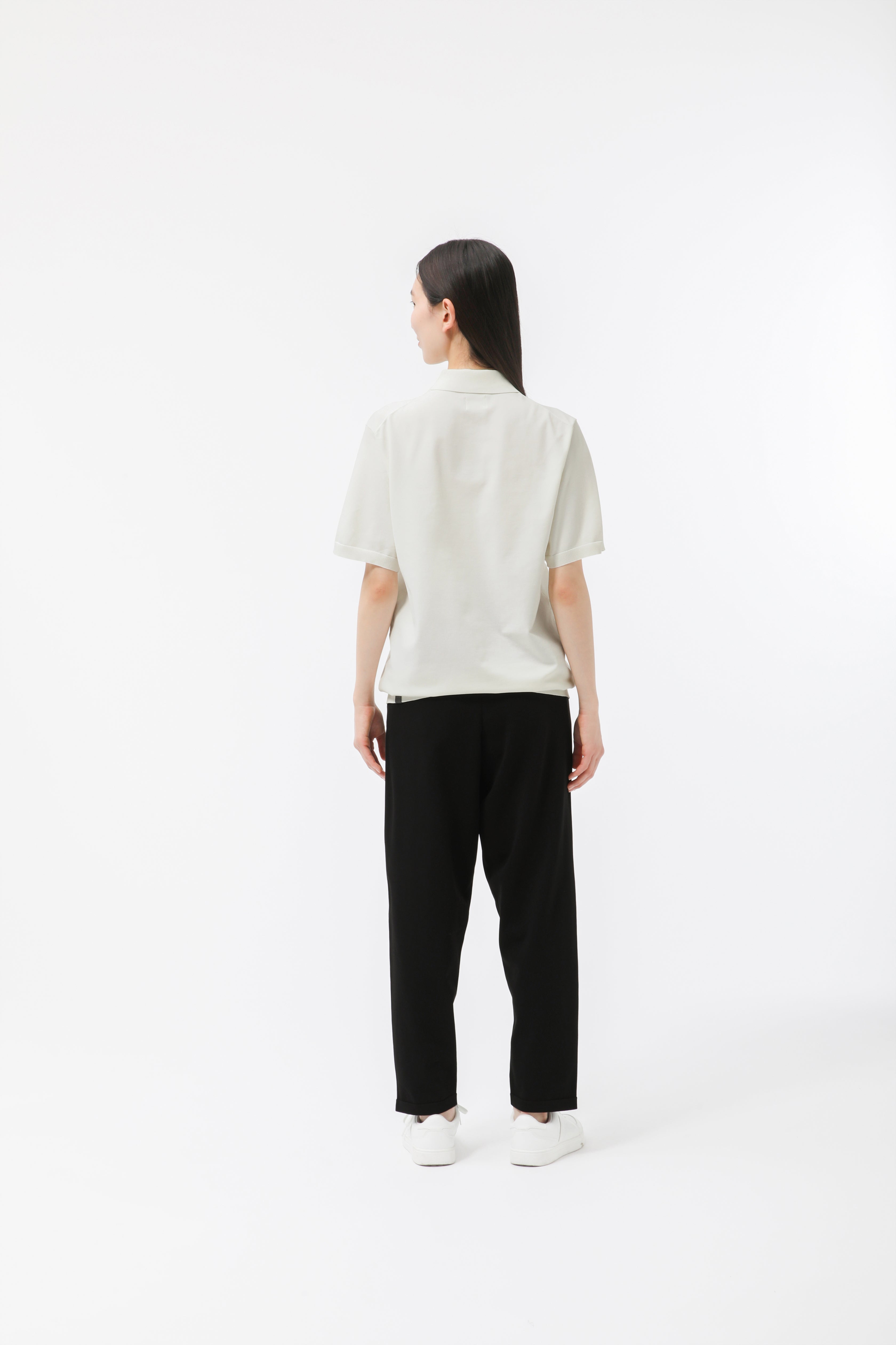 MIGARU Light Knit Short Sleeve Polo Shirt / Long Pants