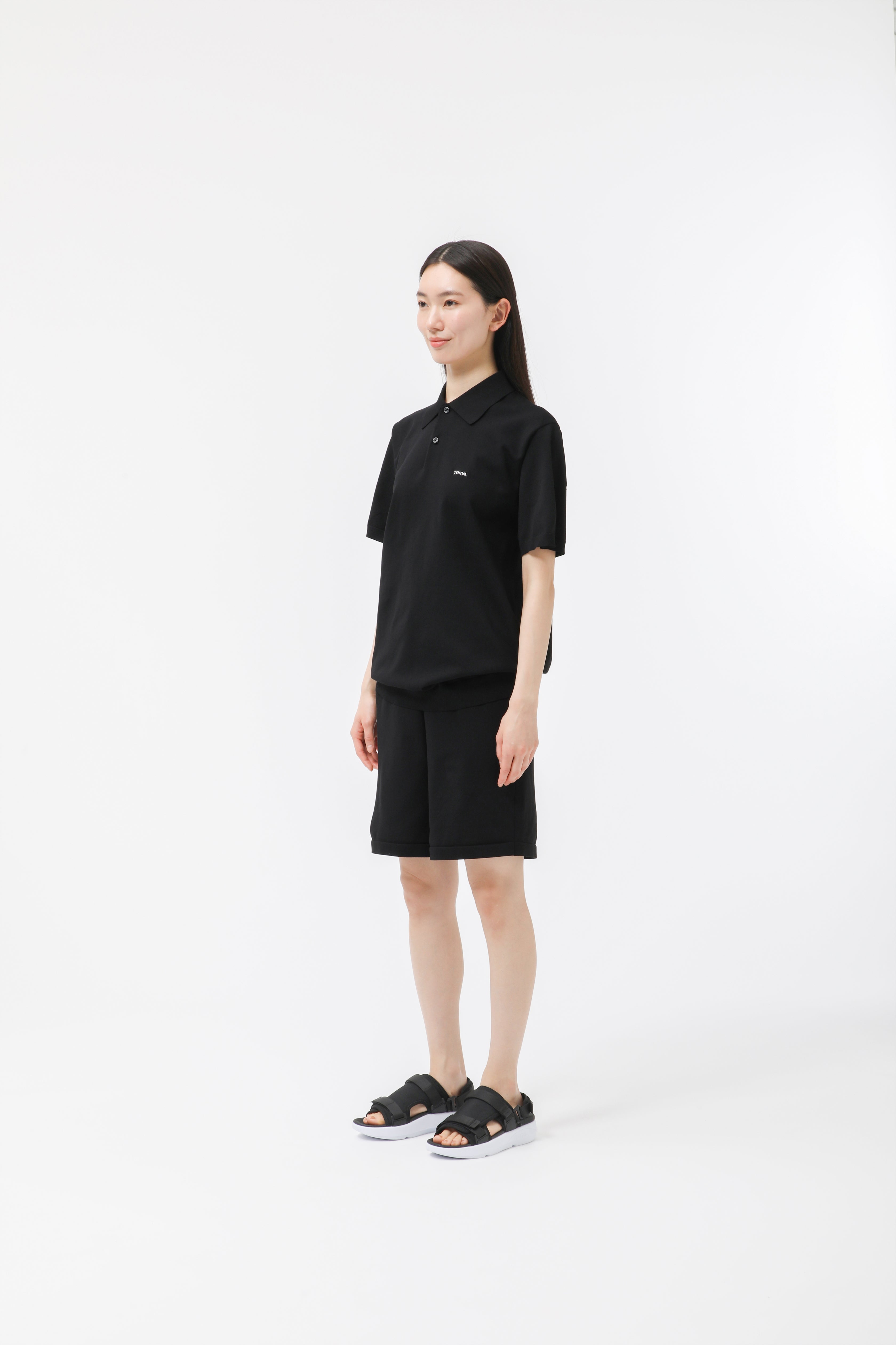 MIGARU Light Knit Short Sleeve Polo Shirt / Short Pants