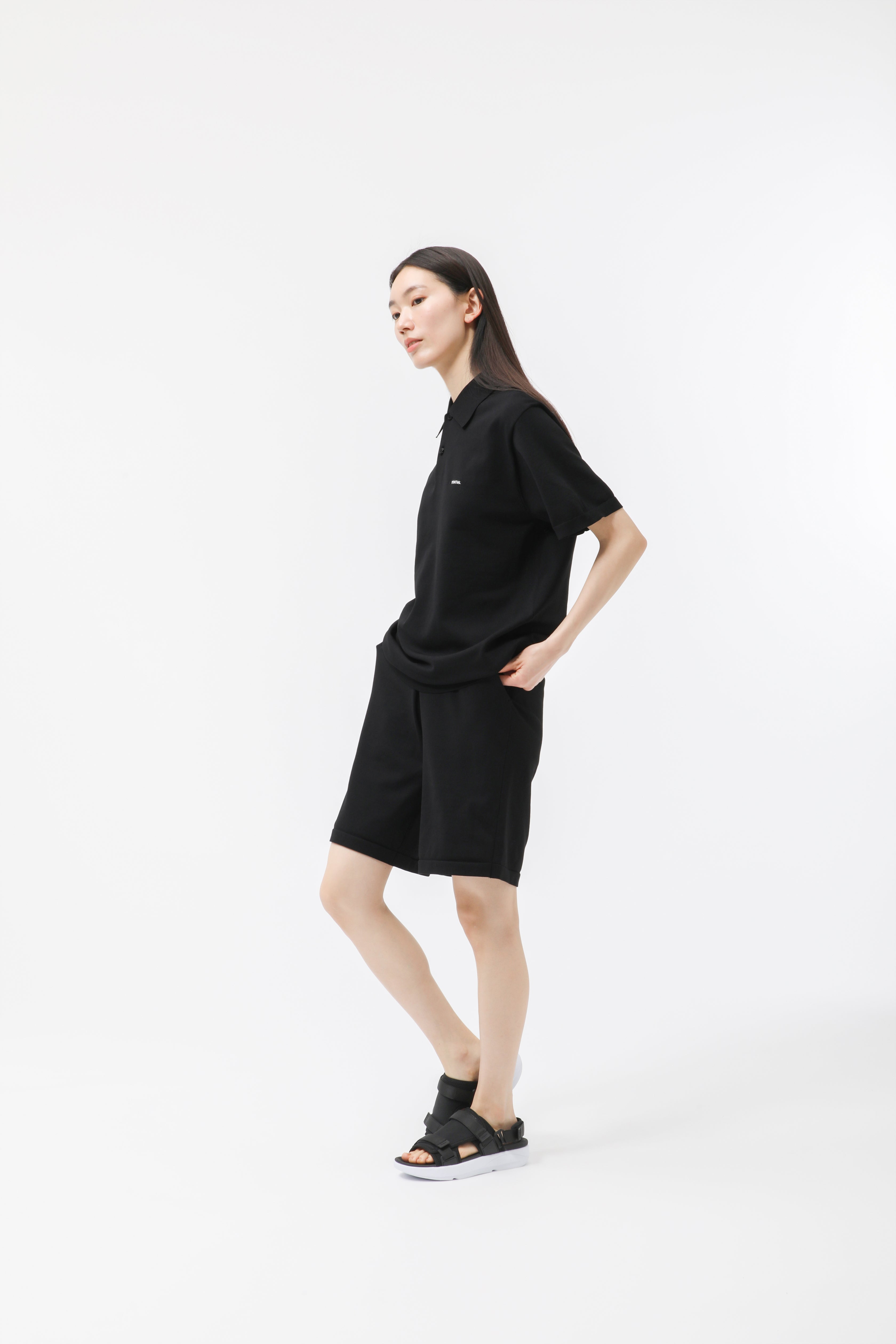 MIGARU Light Knit Short Sleeve Polo Shirt / Short Pants