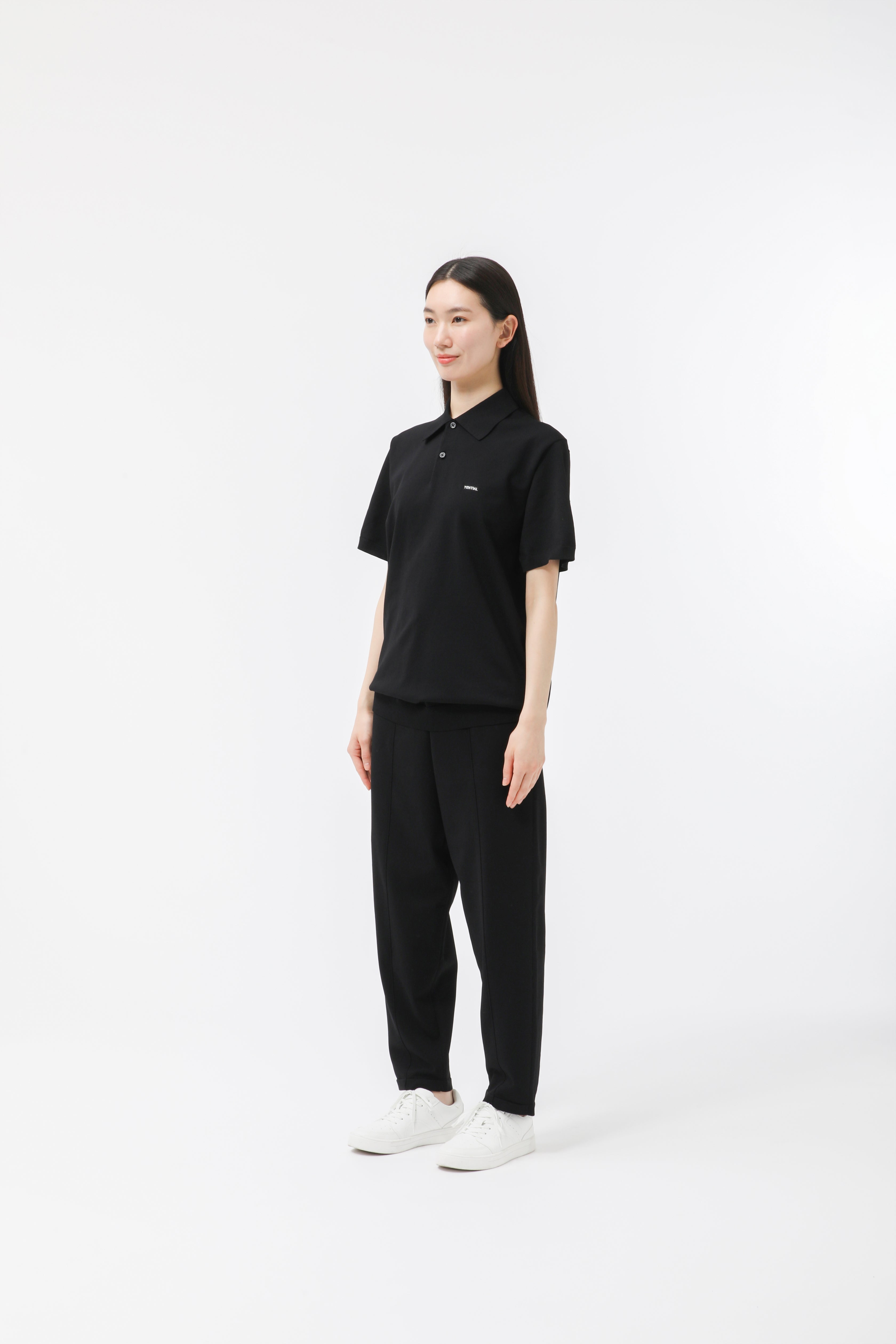 MIGARU Light Knit Short Sleeve Polo Shirt / Long Pants