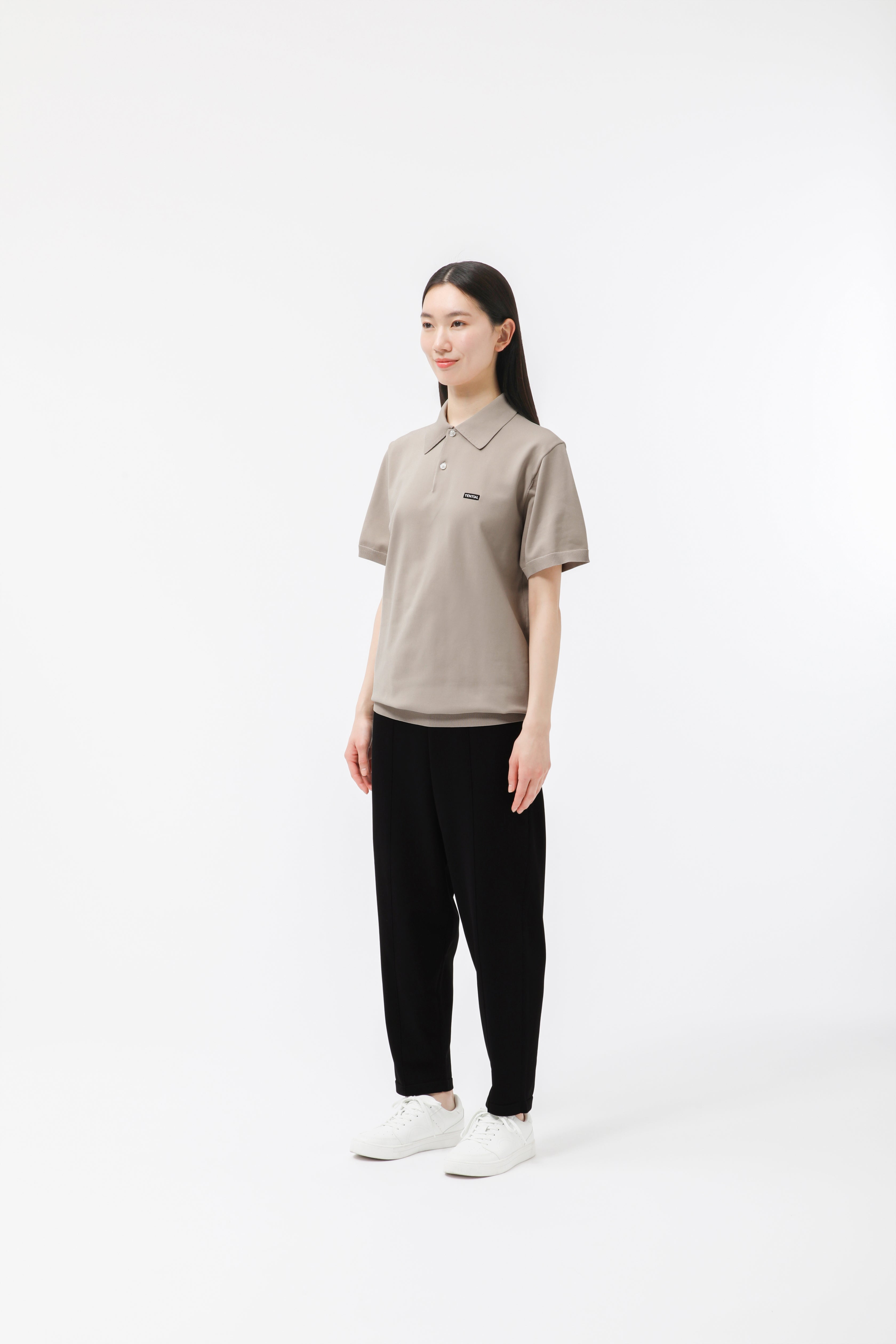MIGARU Light Knit Short Sleeve Polo Shirt / Long Pants