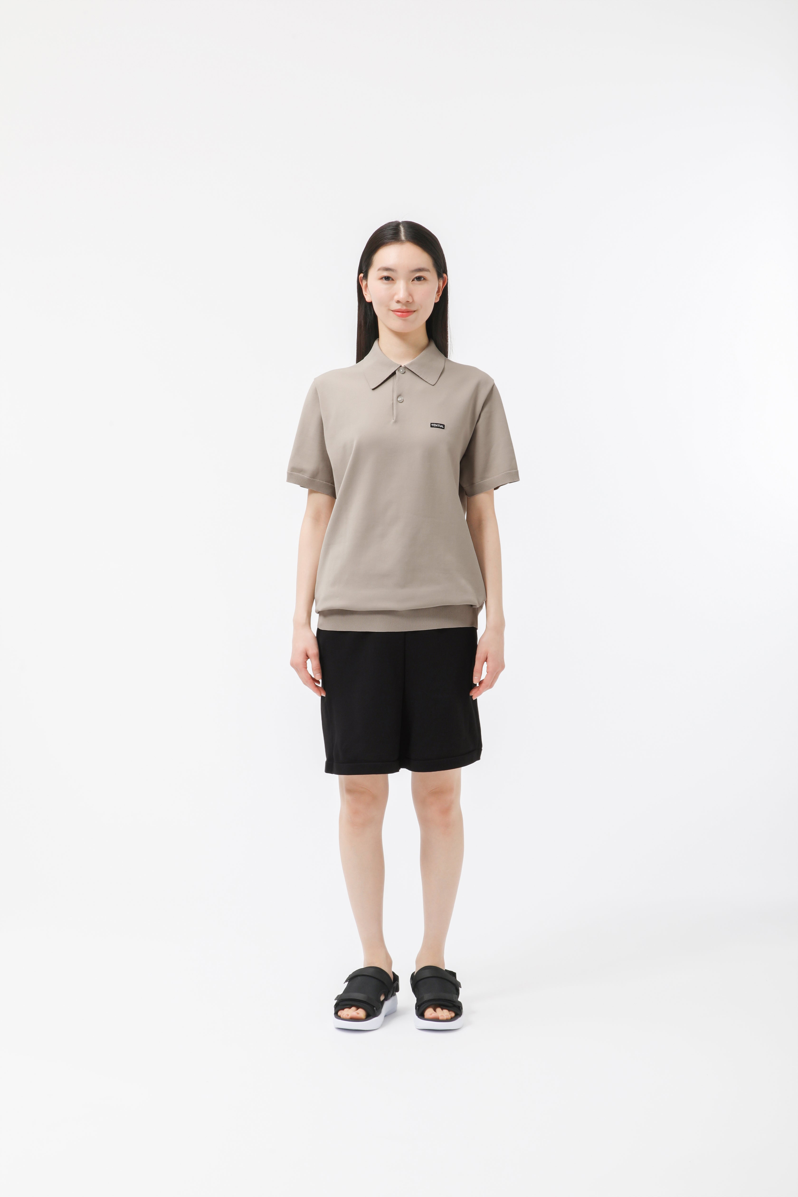 MIGARU Light Knit Short Sleeve Polo Shirt / Short Pants