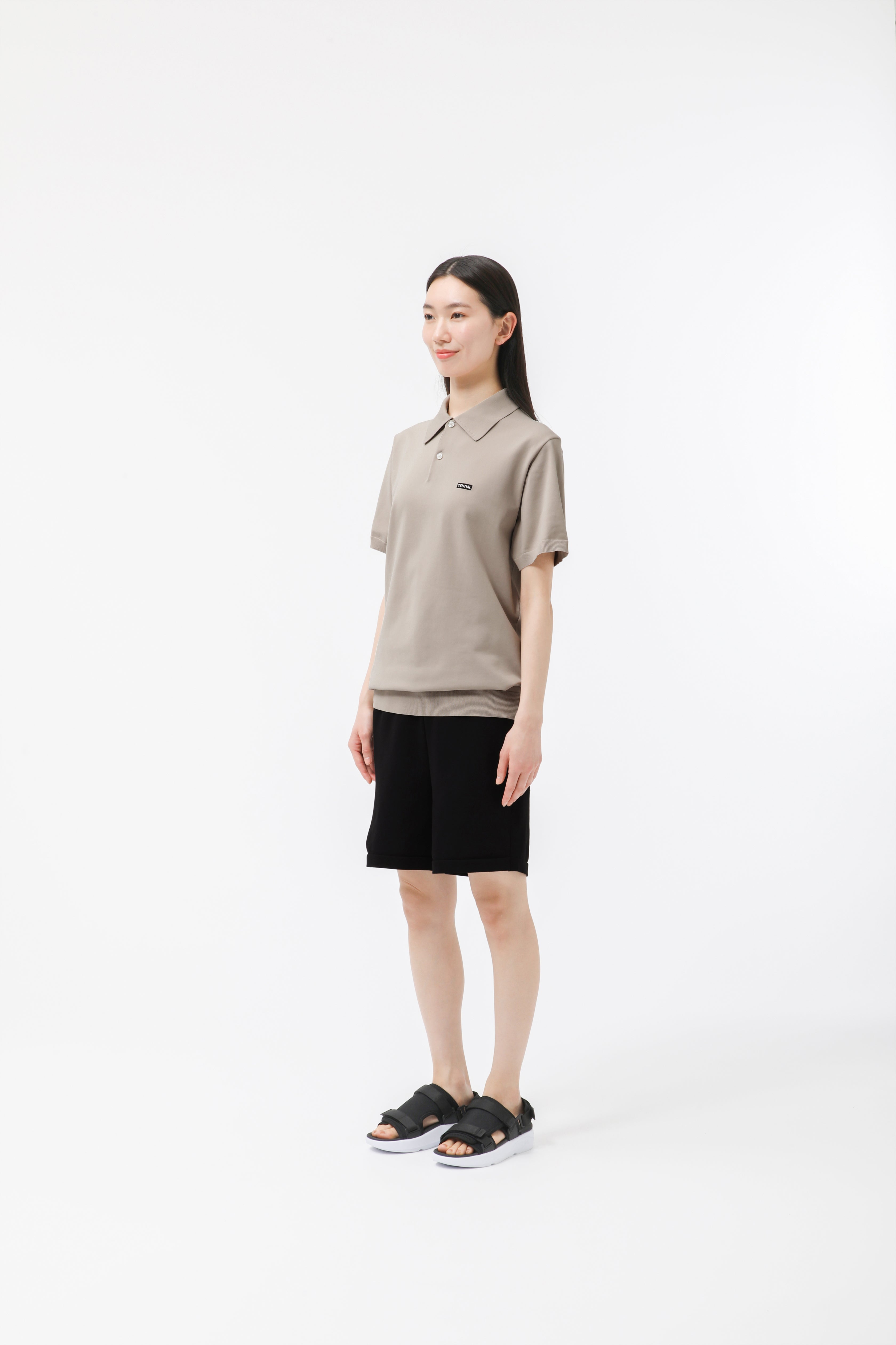 MIGARU Light Knit Short Sleeve Polo Shirt / Short Pants