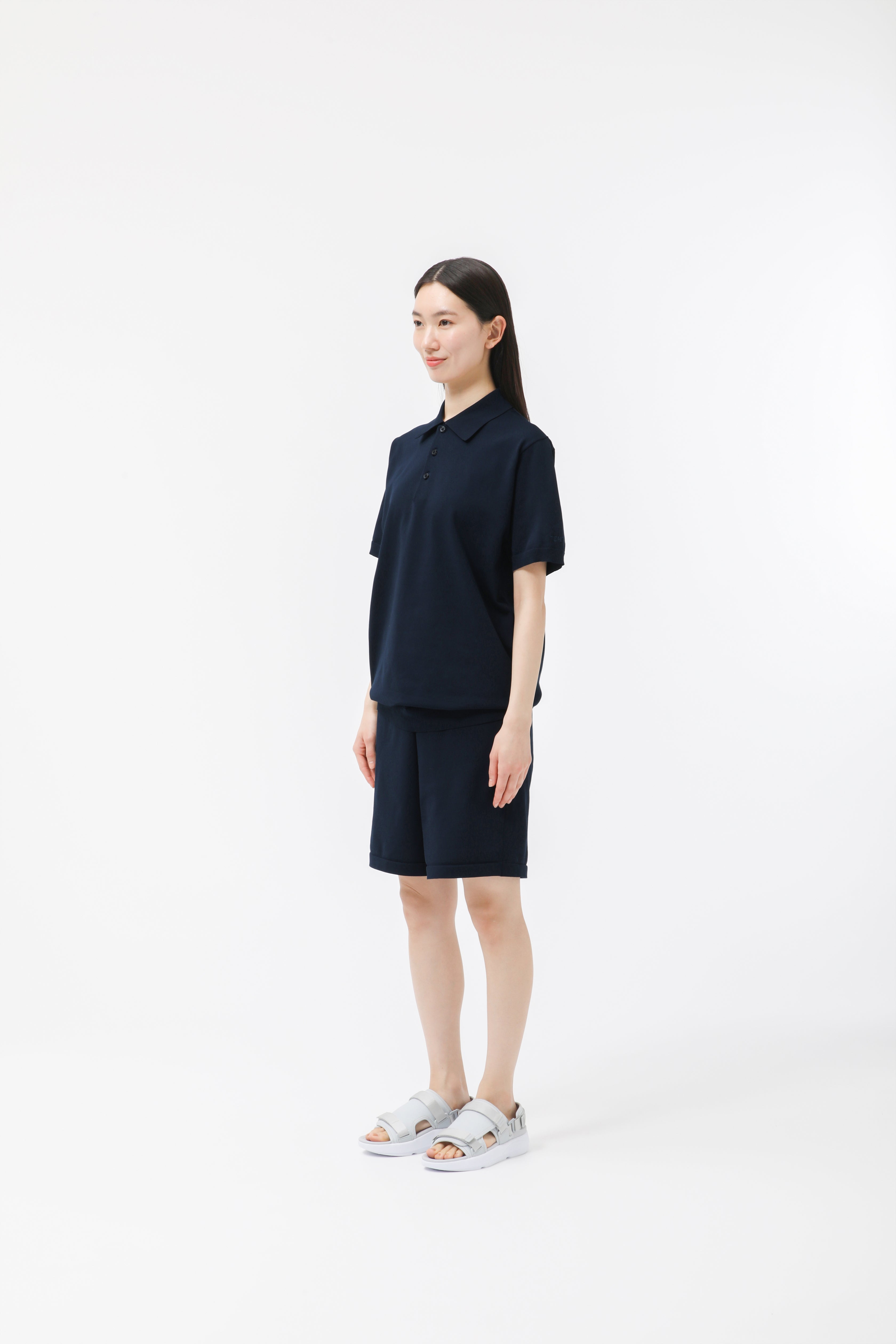 MIGARU Light Knit Short Sleeve Tailored Polo Shirt / Short Pants