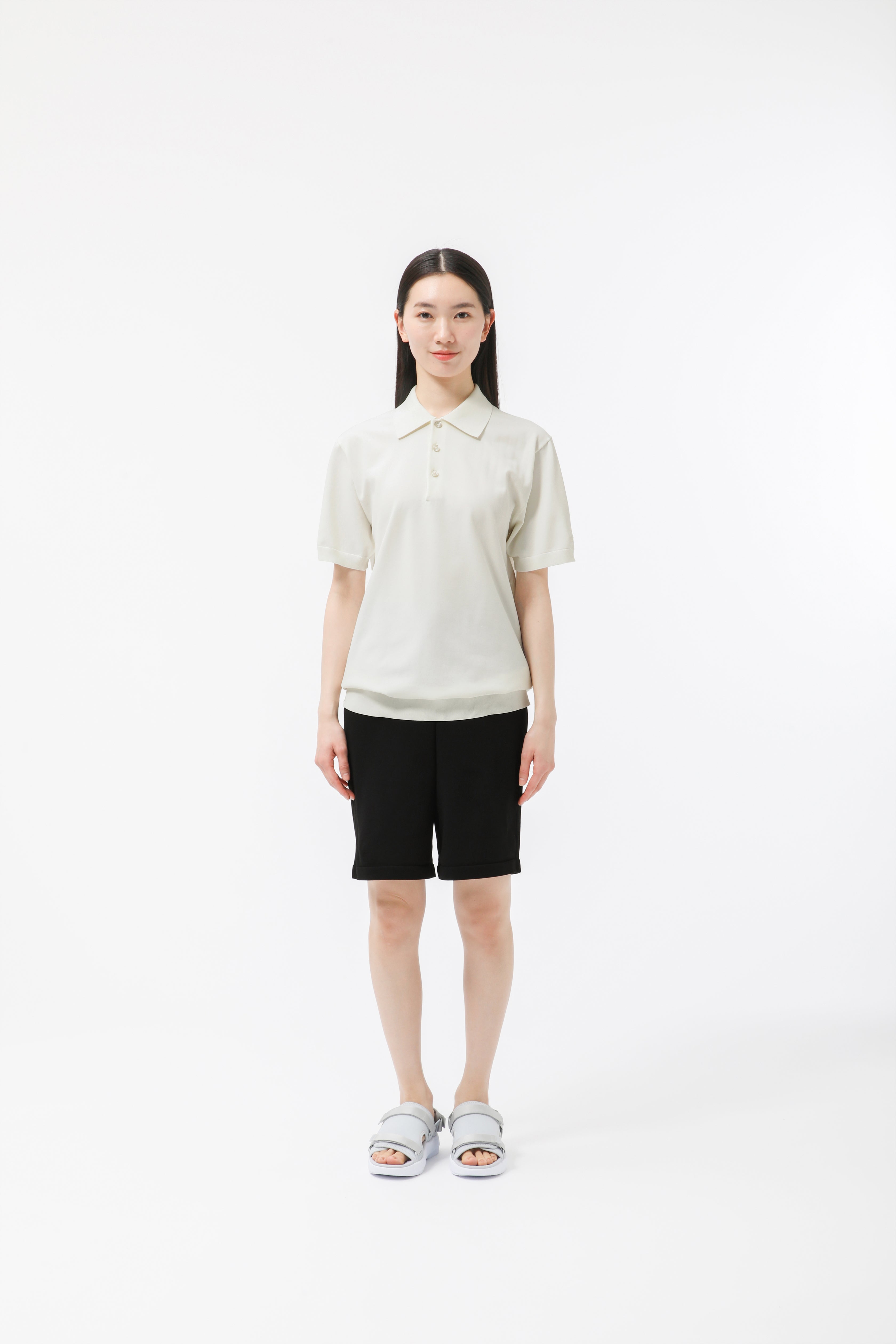 MIGARU Light Knit Short Sleeve Tailored Polo Shirt / Short Pants