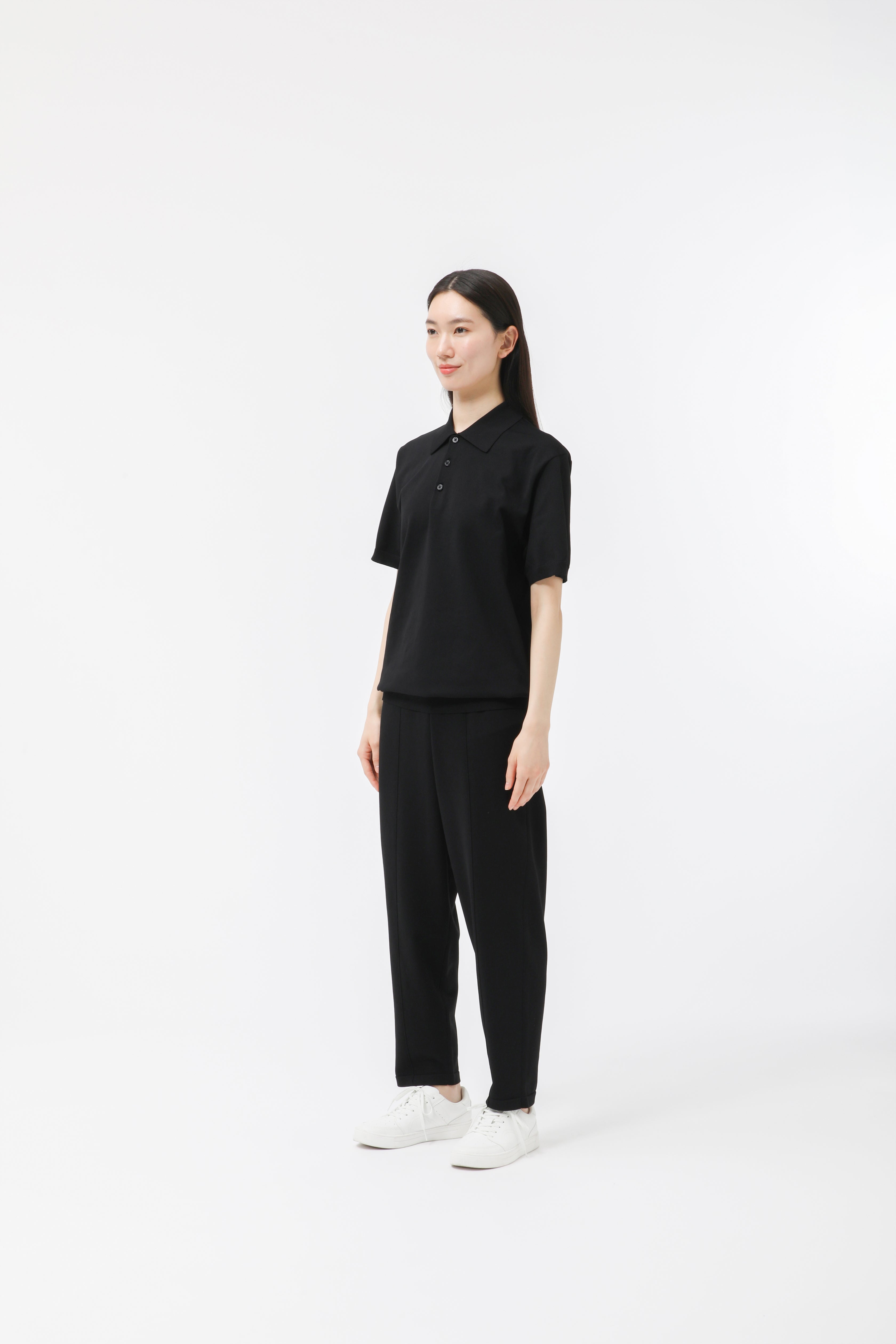 MIGARU Light Knit Short Sleeve Tailored Polo Shirt / Long Pants