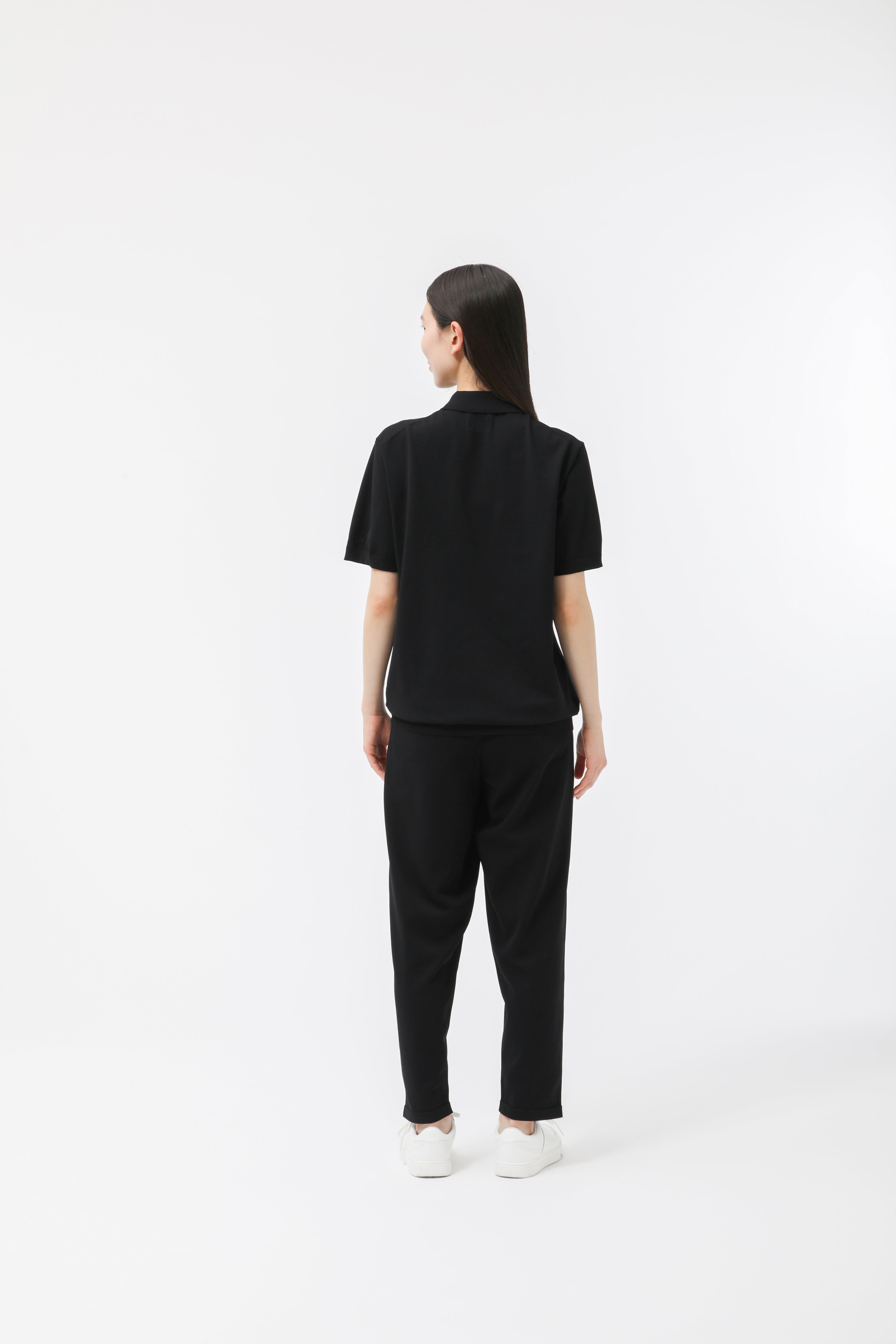 MIGARU Light Knit Short Sleeve Tailored Polo Shirt / Long Pants