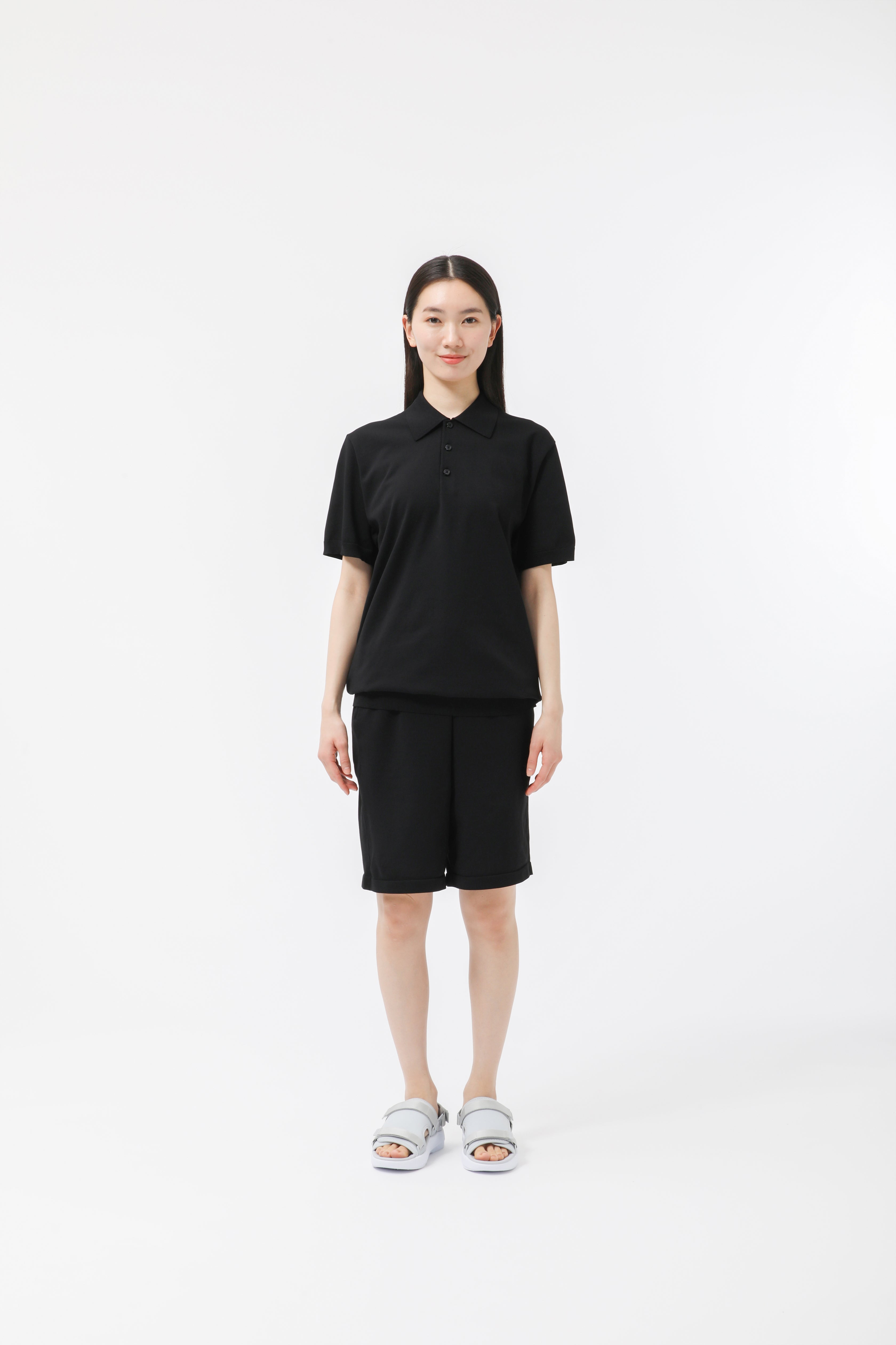 MIGARU Light Knit Short Sleeve Tailored Polo Shirt / Short Pants