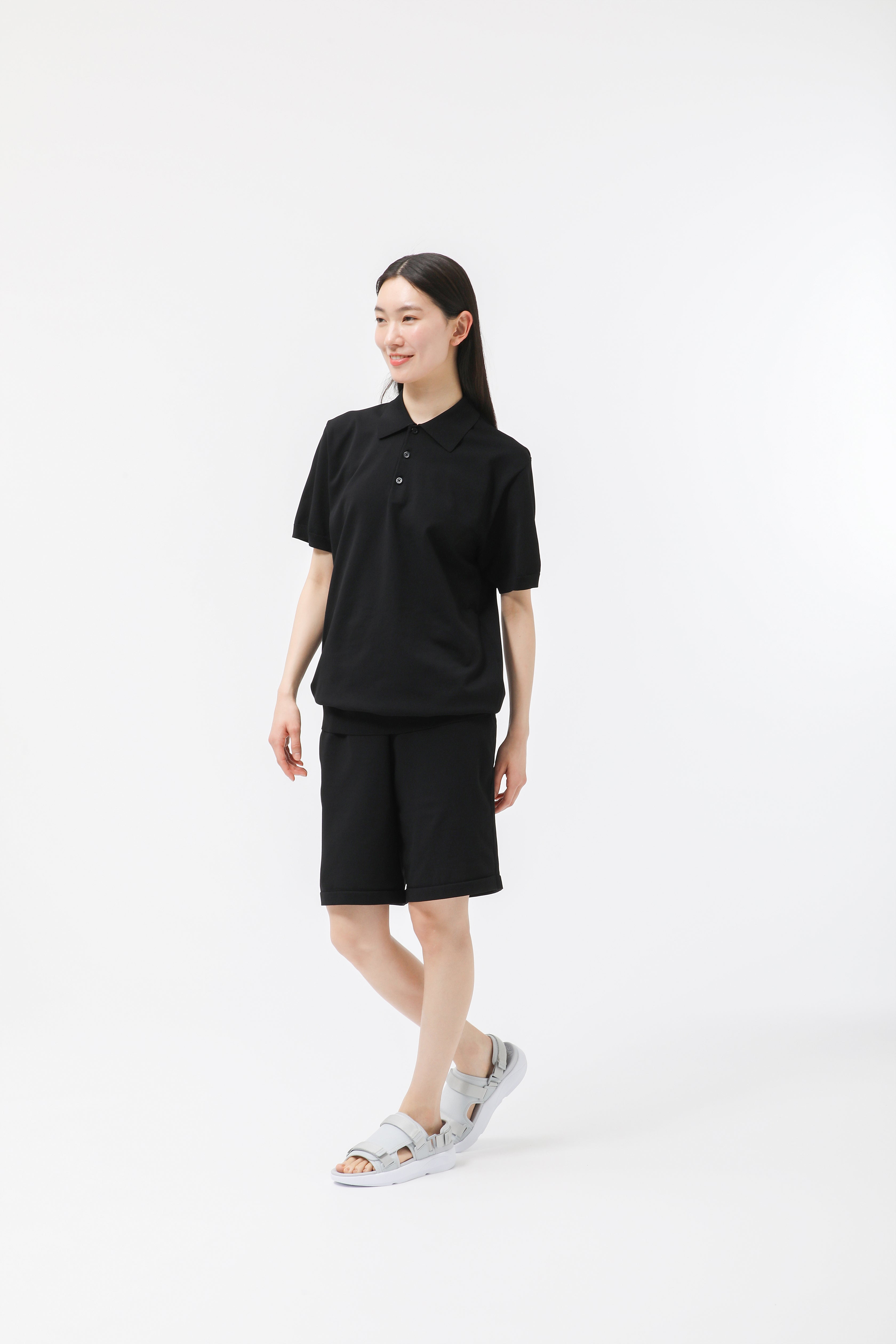 MIGARU Light Knit Short Sleeve Tailored Polo Shirt / Short Pants