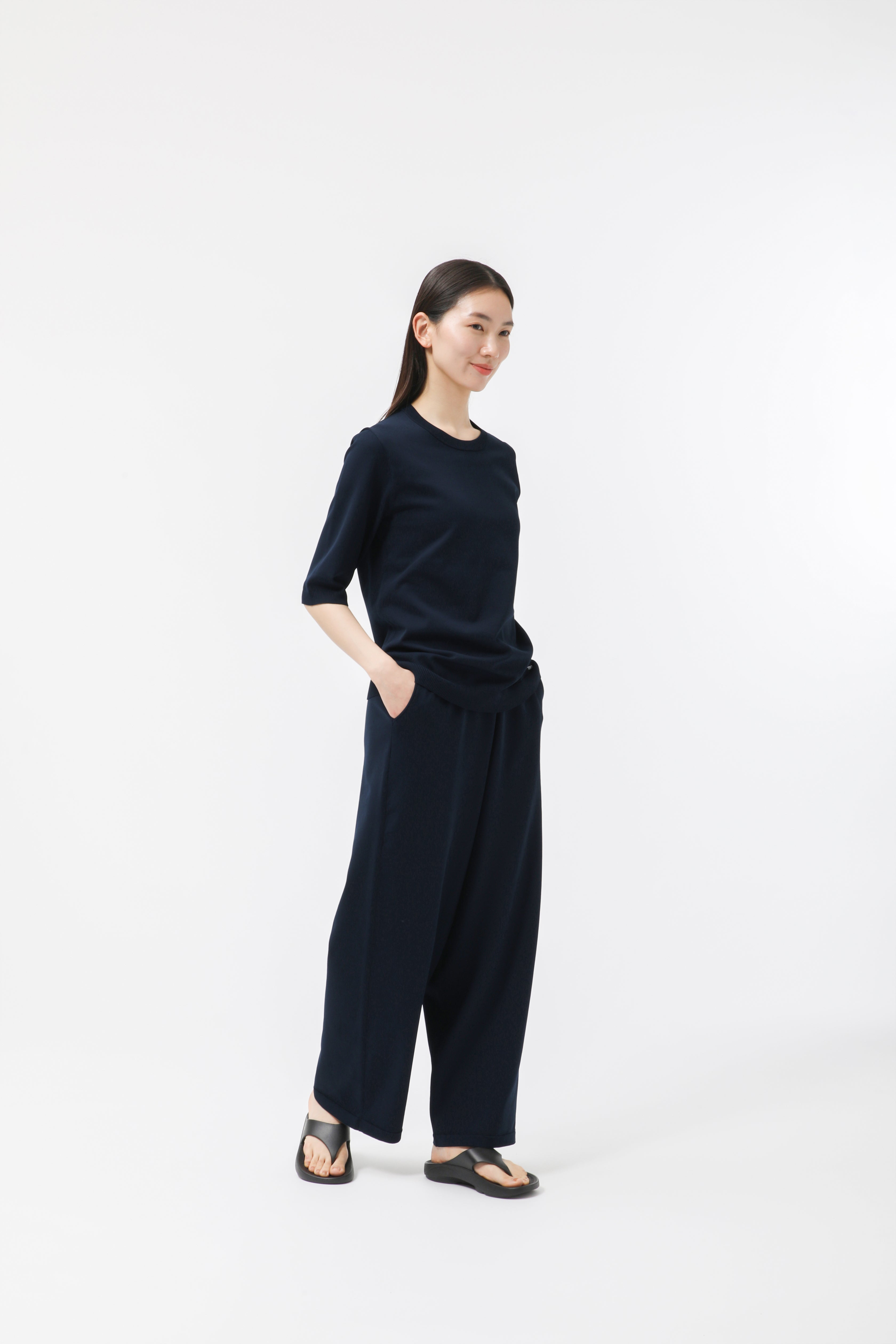 MIGARU Light Knit Women's Short Sleeve T-Shirt / Long Pants