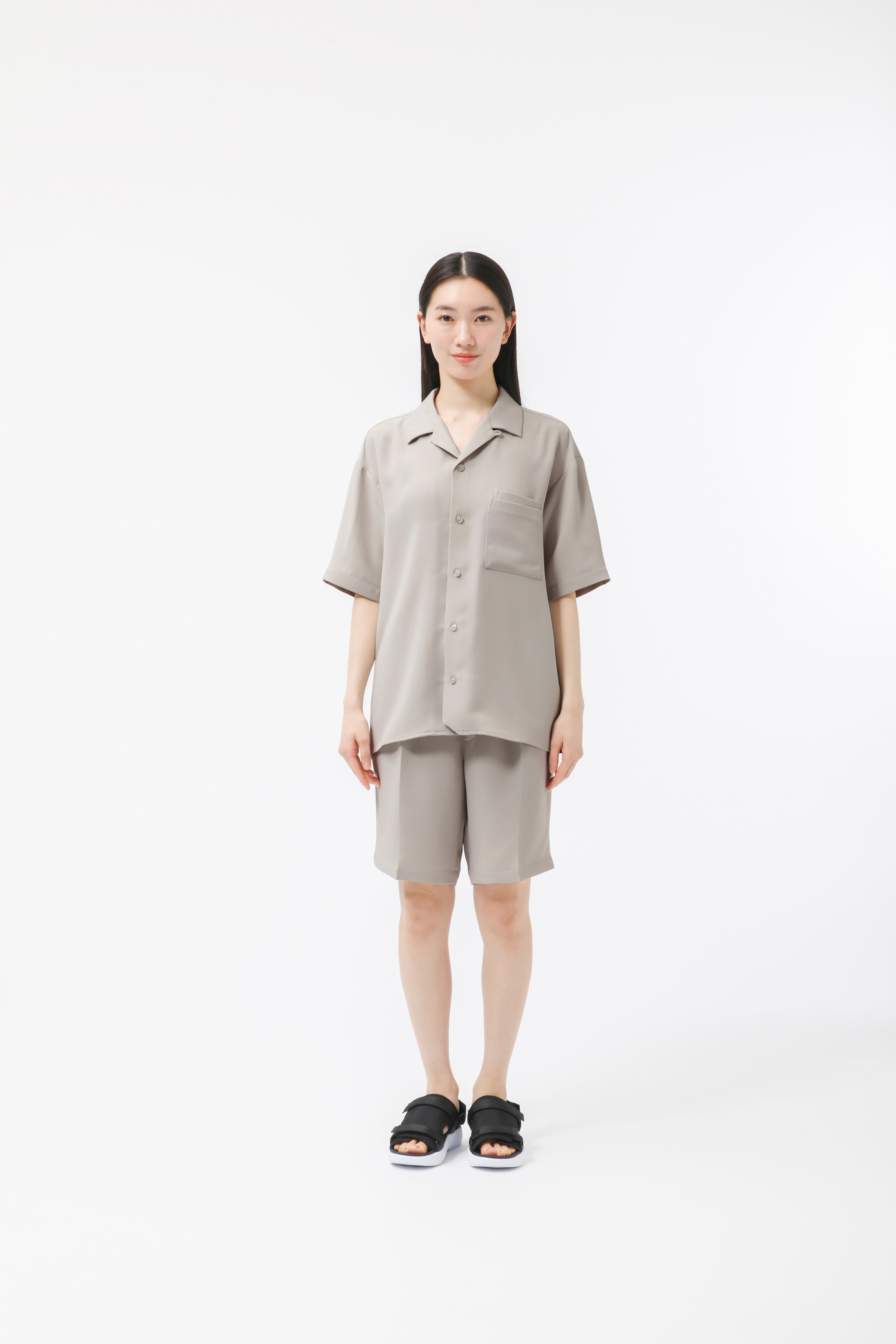 MIGARU Dry Short Sleeve Shirt Open Collar / Long Pants