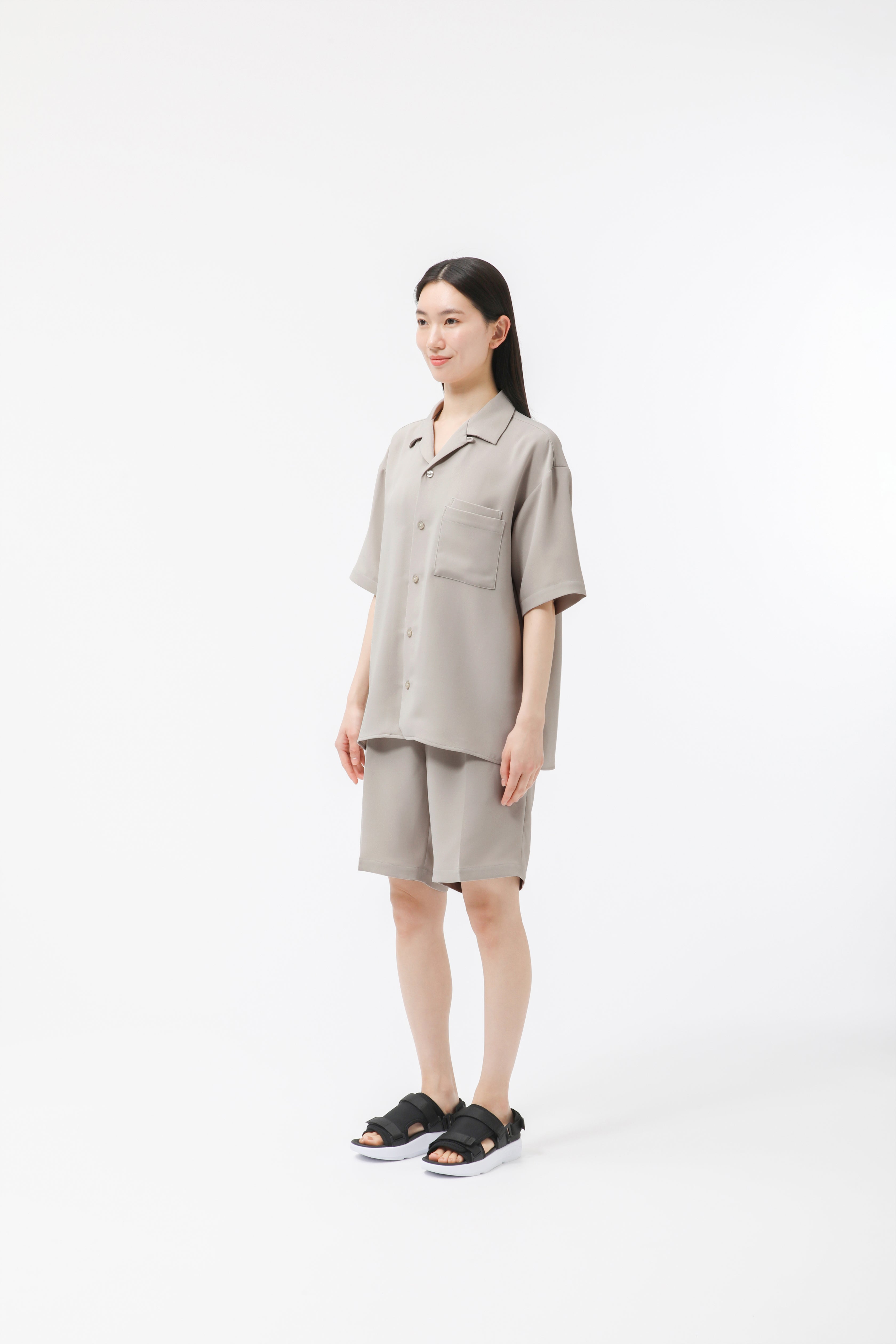 MIGARU Dry Short Sleeve Shirt Open Collar / Long Pants