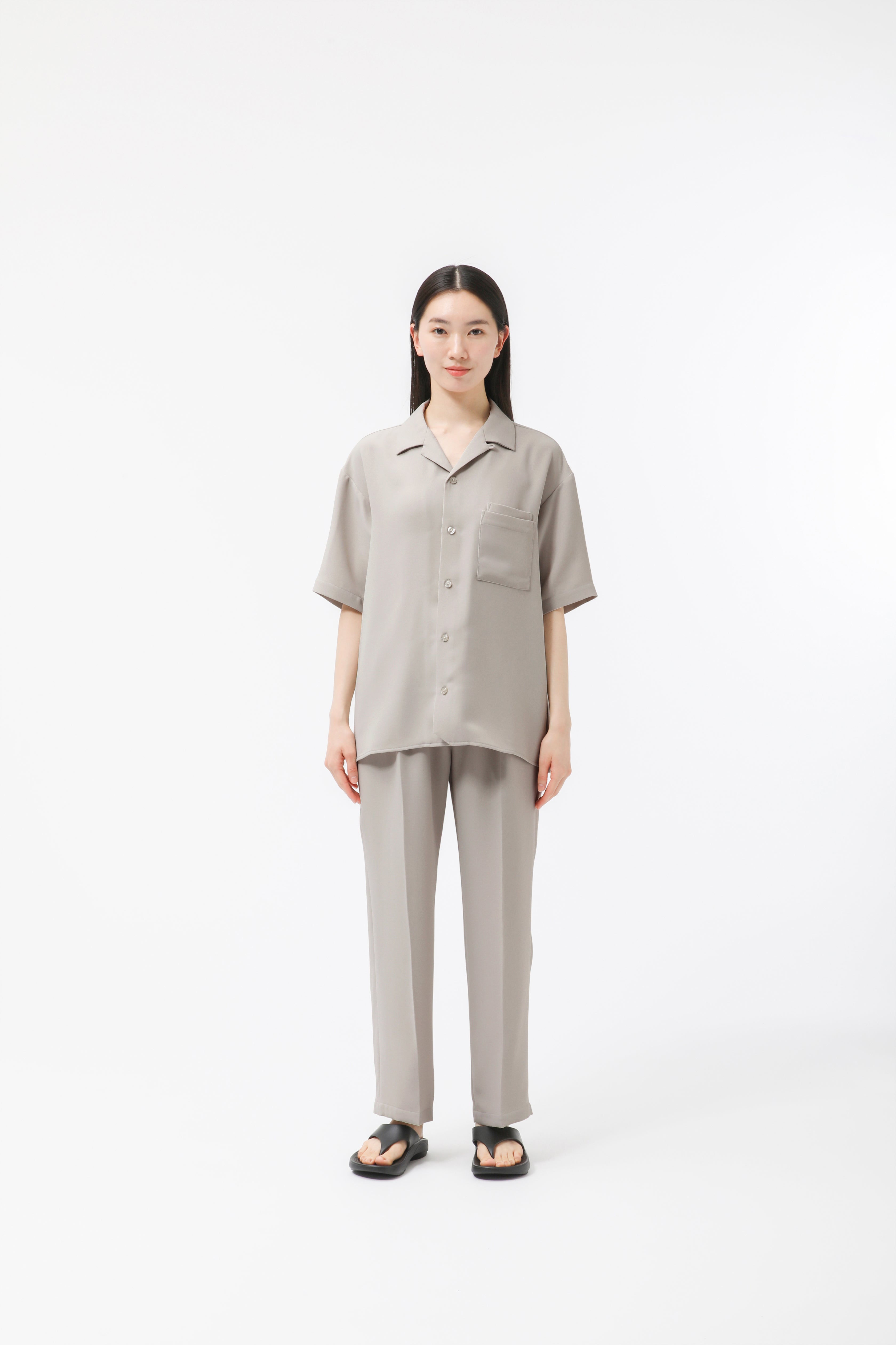 MIGARU Dry Short Sleeve Shirt Open Collar / Long Pants