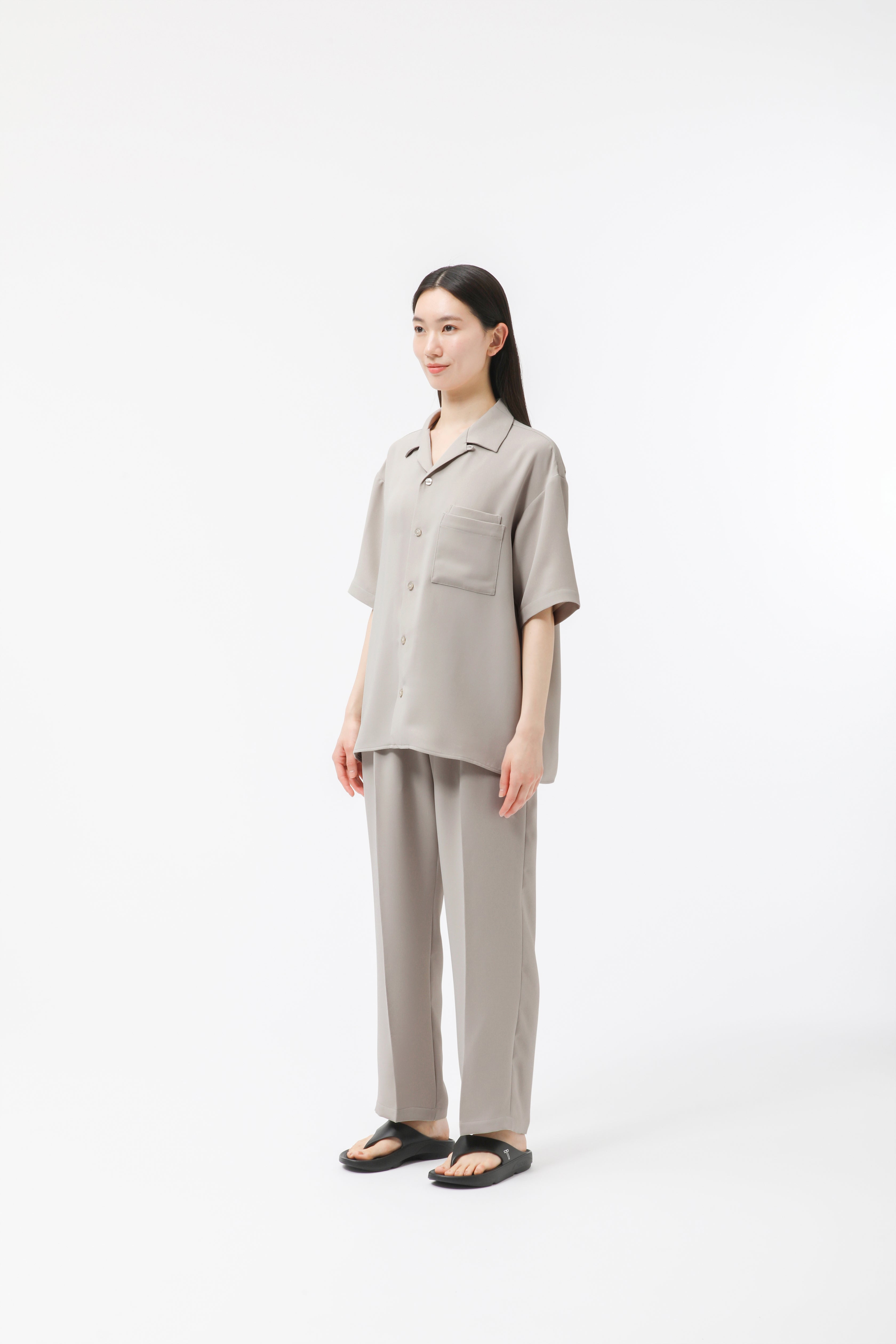 MIGARU Dry Short Sleeve Shirt Open Collar / Long Pants