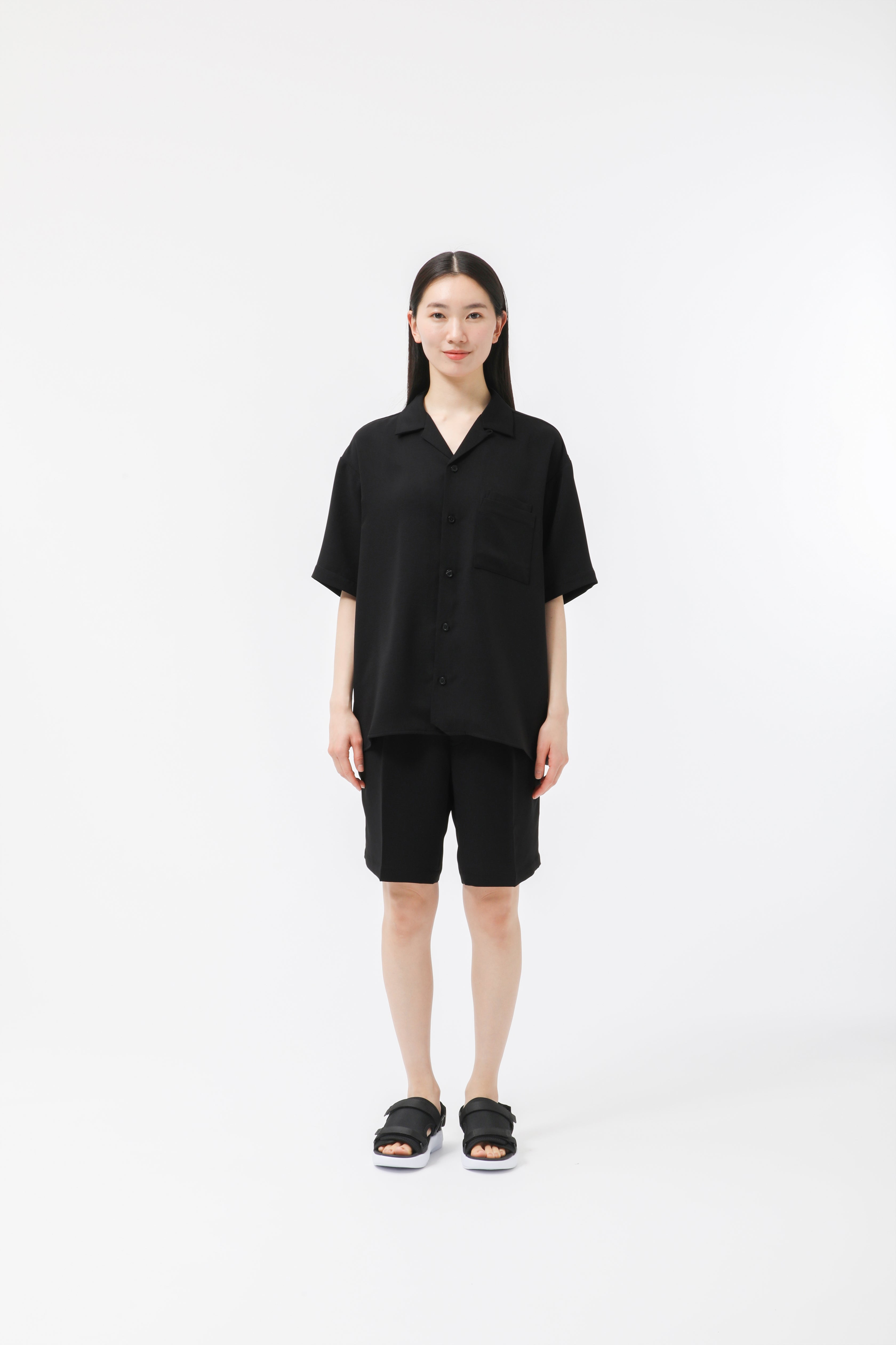 MIGARU Dry Short Sleeve Shirt Open Collar / Long Pants