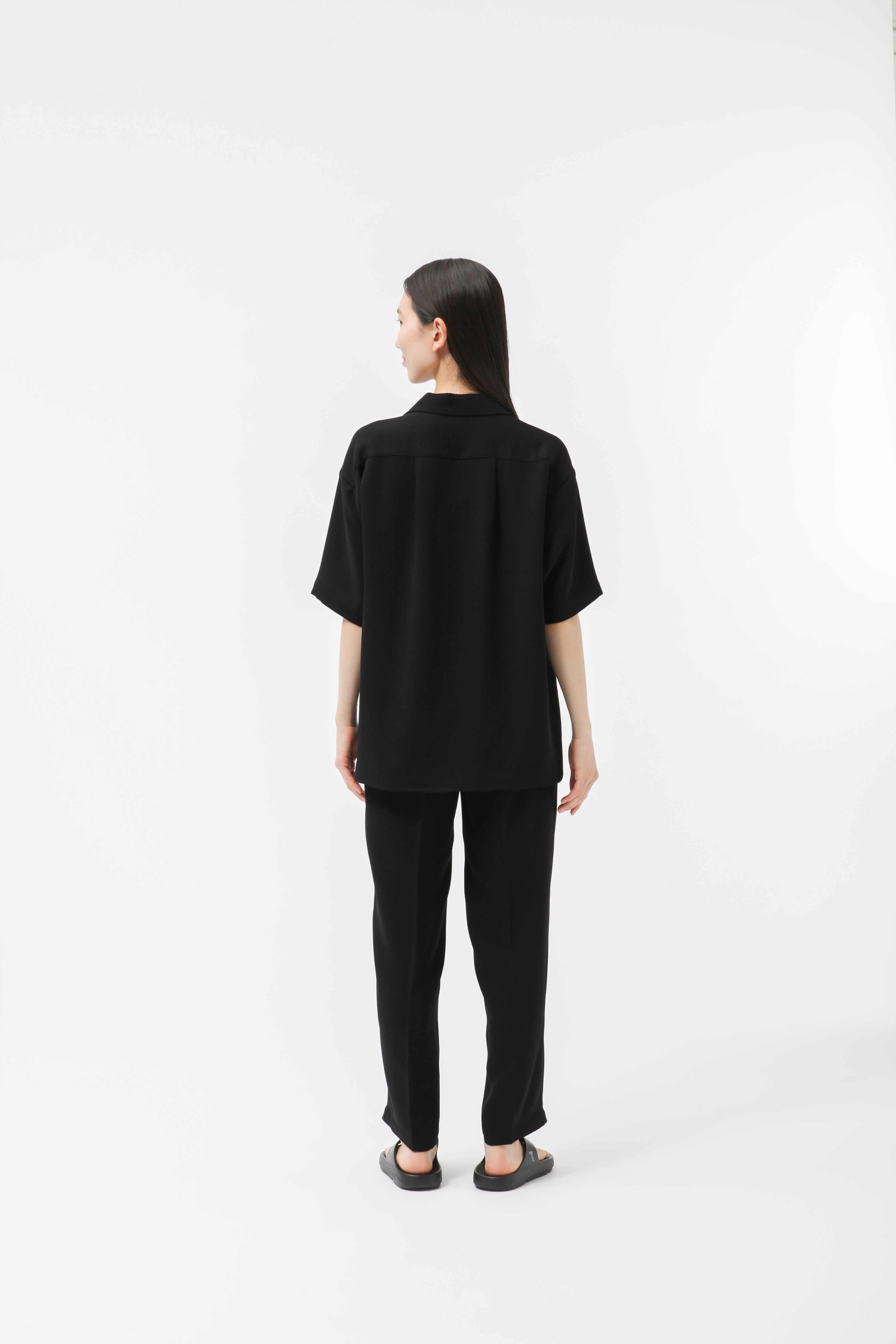 MIGARU Dry Short Sleeve Shirt Open Collar / Long Pants