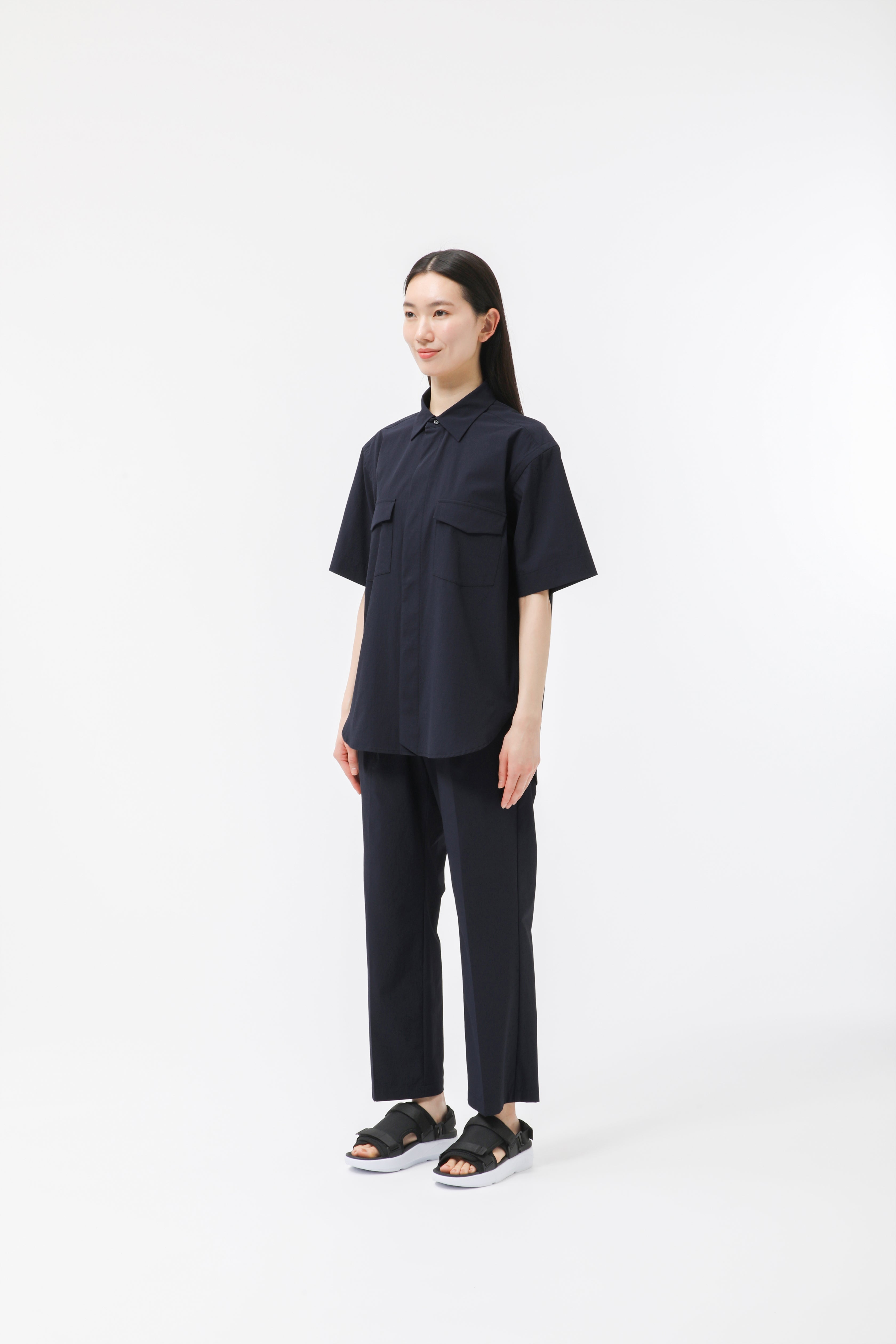 MIGARU Seersucker Short Sleeve Shirt / Long Pants