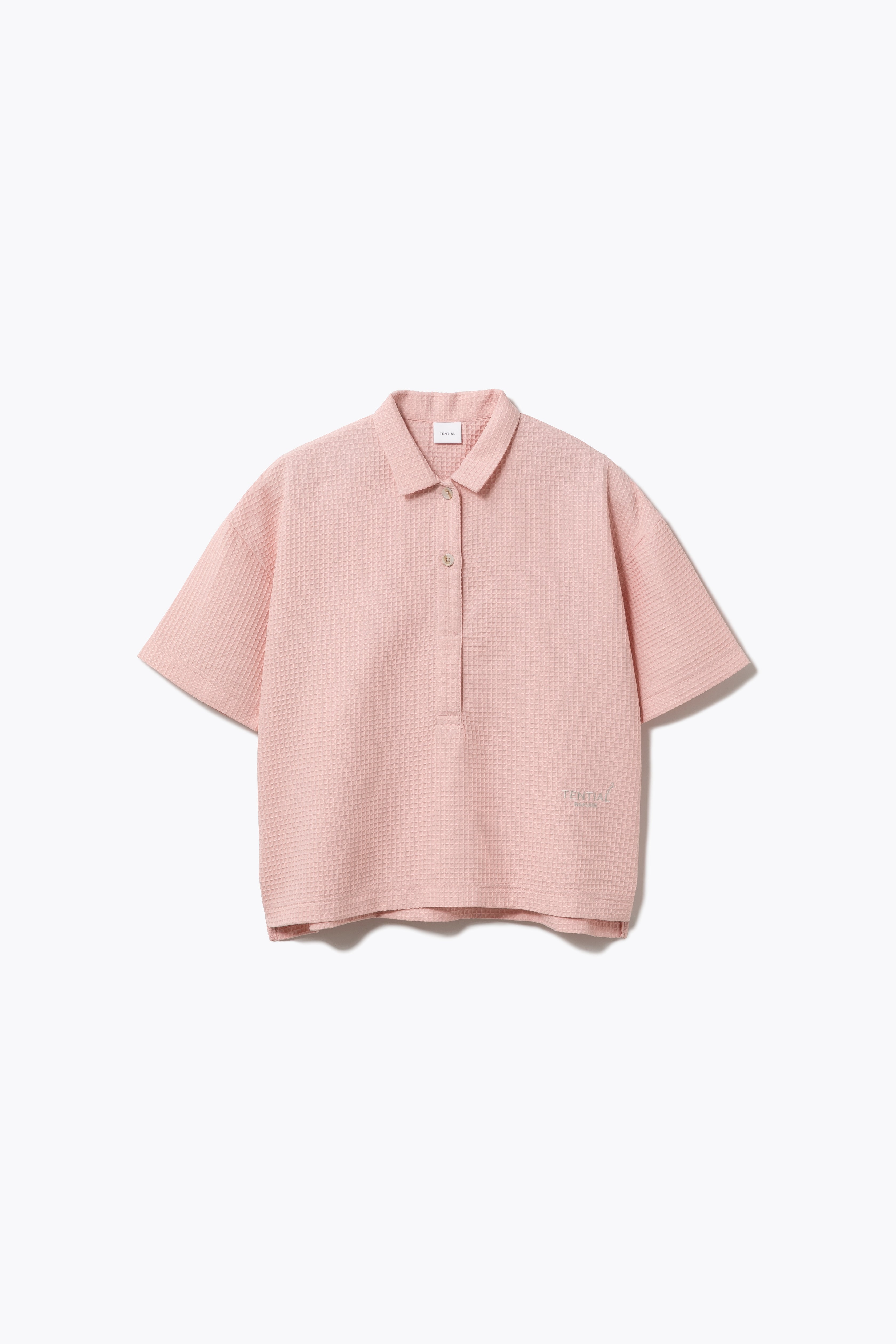 BAKUNE Waffle Women's Short Sleeve Button Down Pullover / Short Pants