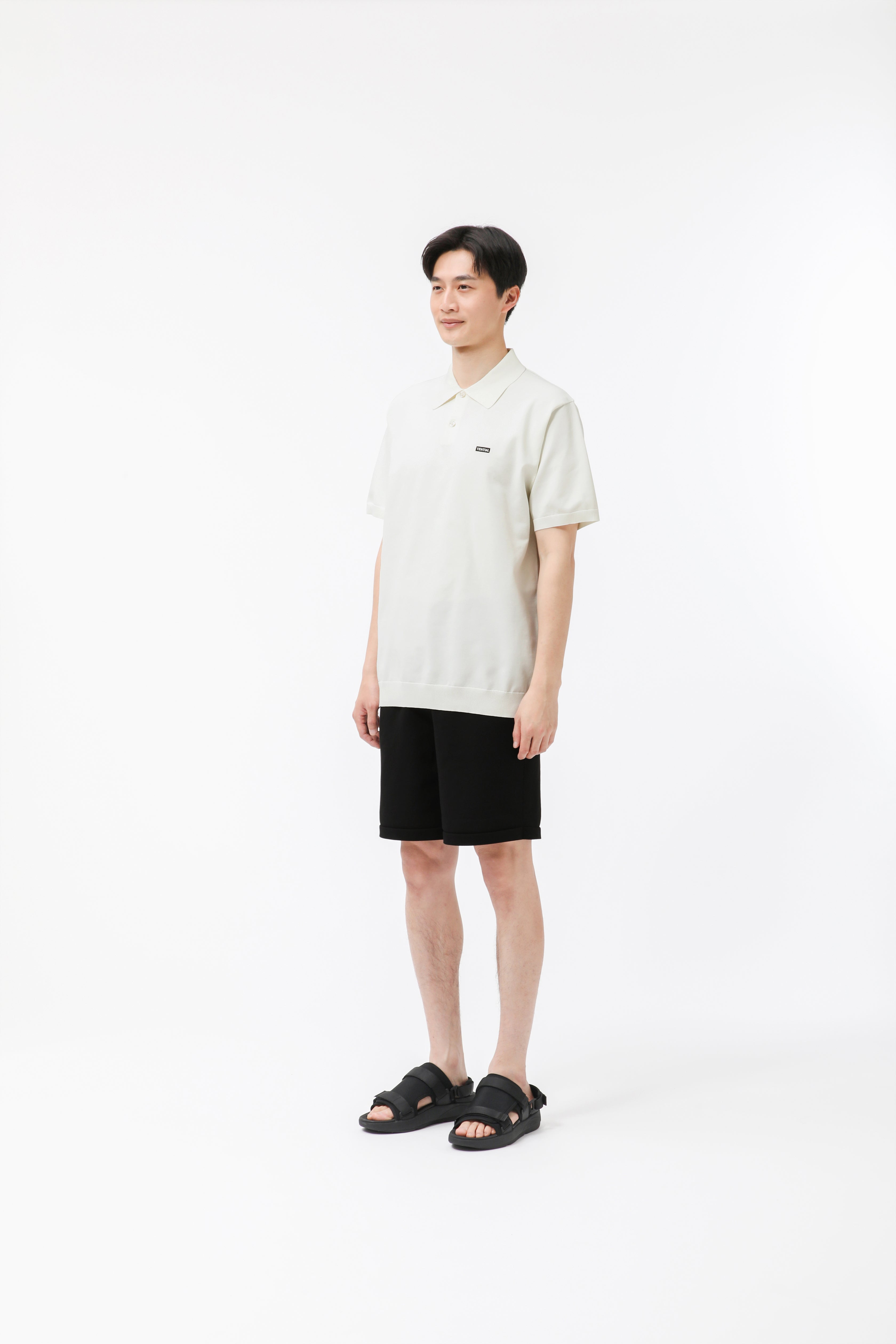 MIGARU Light Knit Short Sleeve Polo Shirt / Short Pants