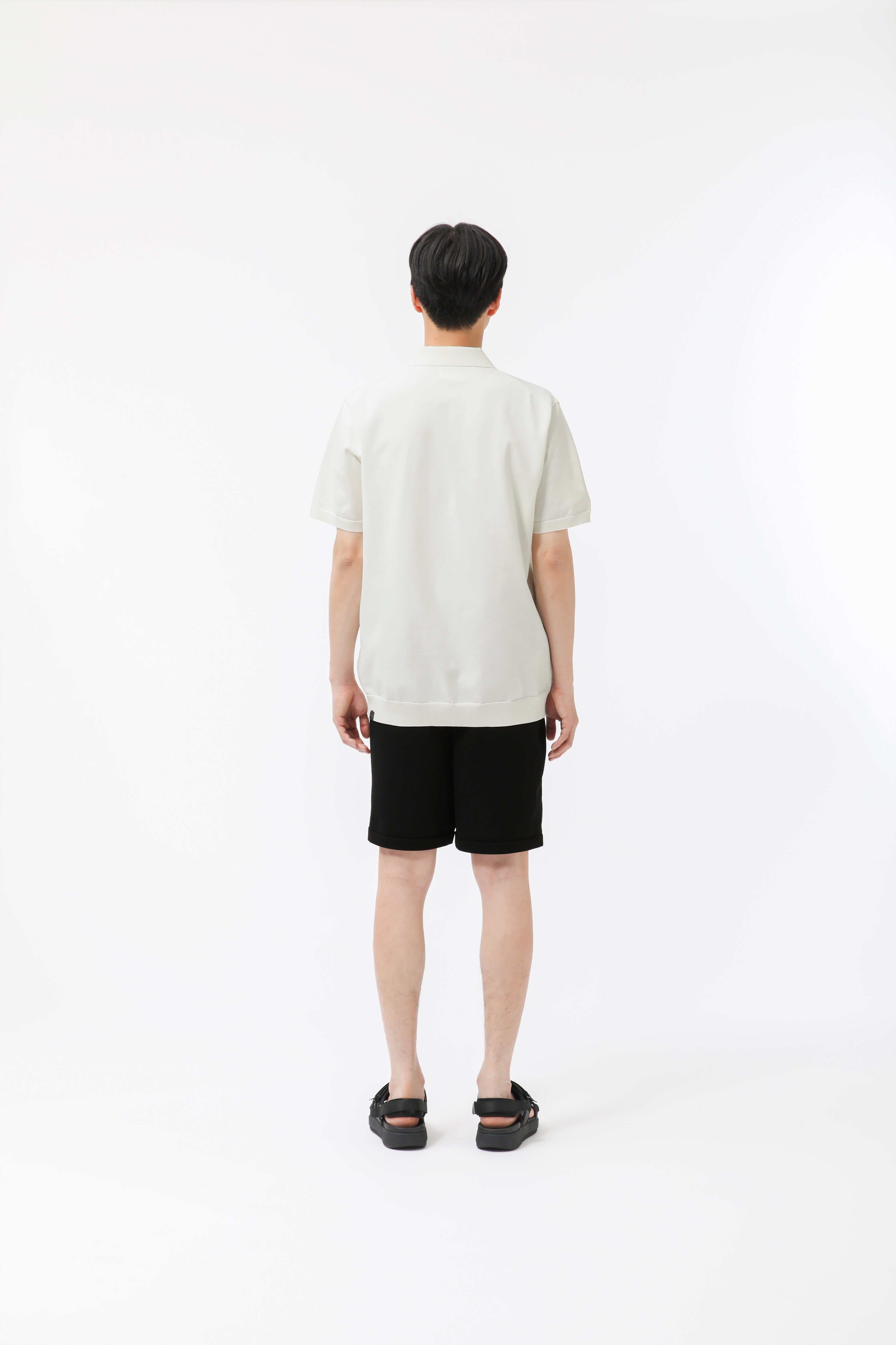 MIGARU Light Knit Short Sleeve Polo Shirt / Short Pants
