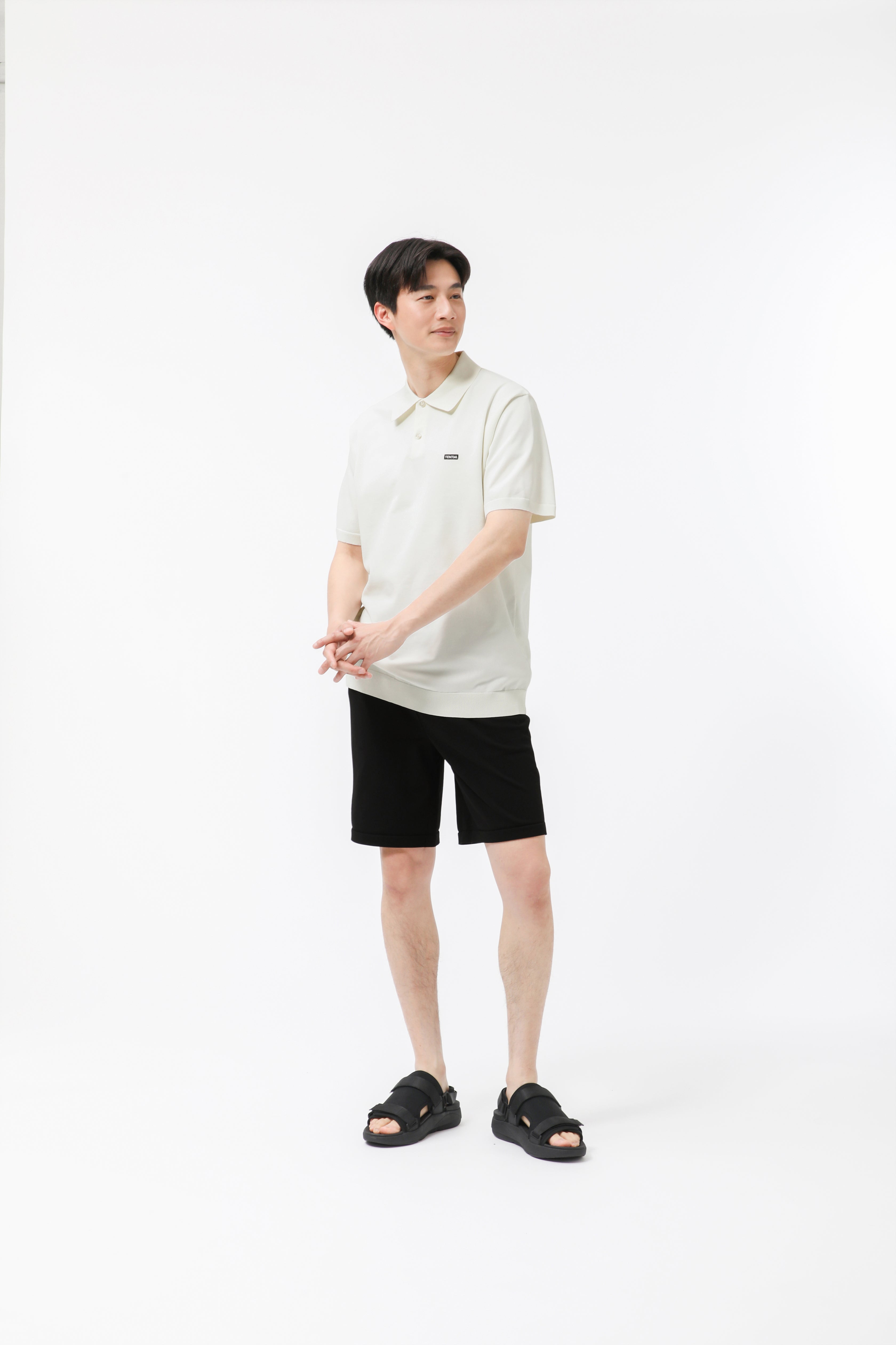 MIGARU Light Knit Short Sleeve Polo Shirt / Short Pants