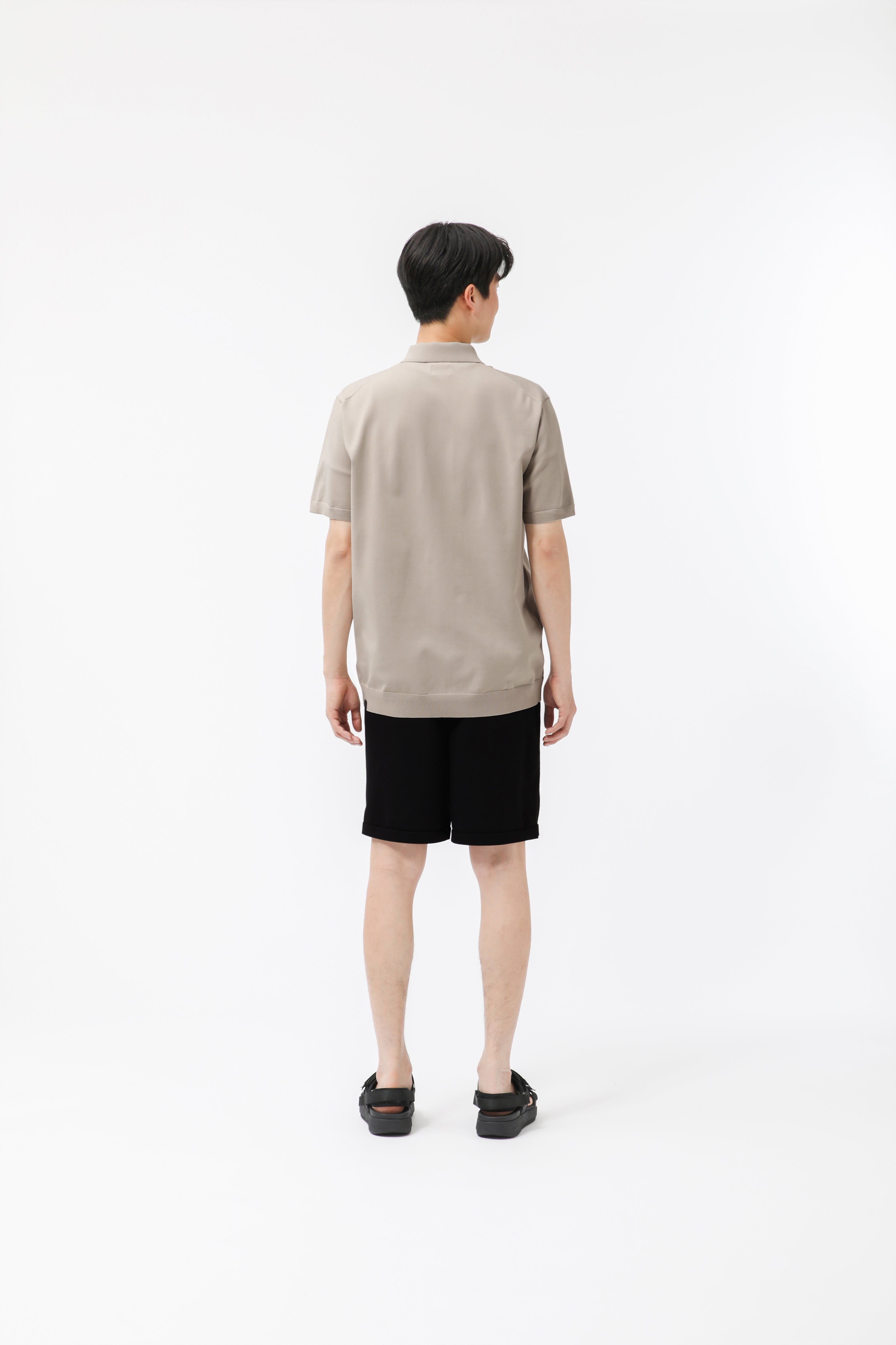 MIGARU Light Knit Short Sleeve Polo Shirt / Short Pants