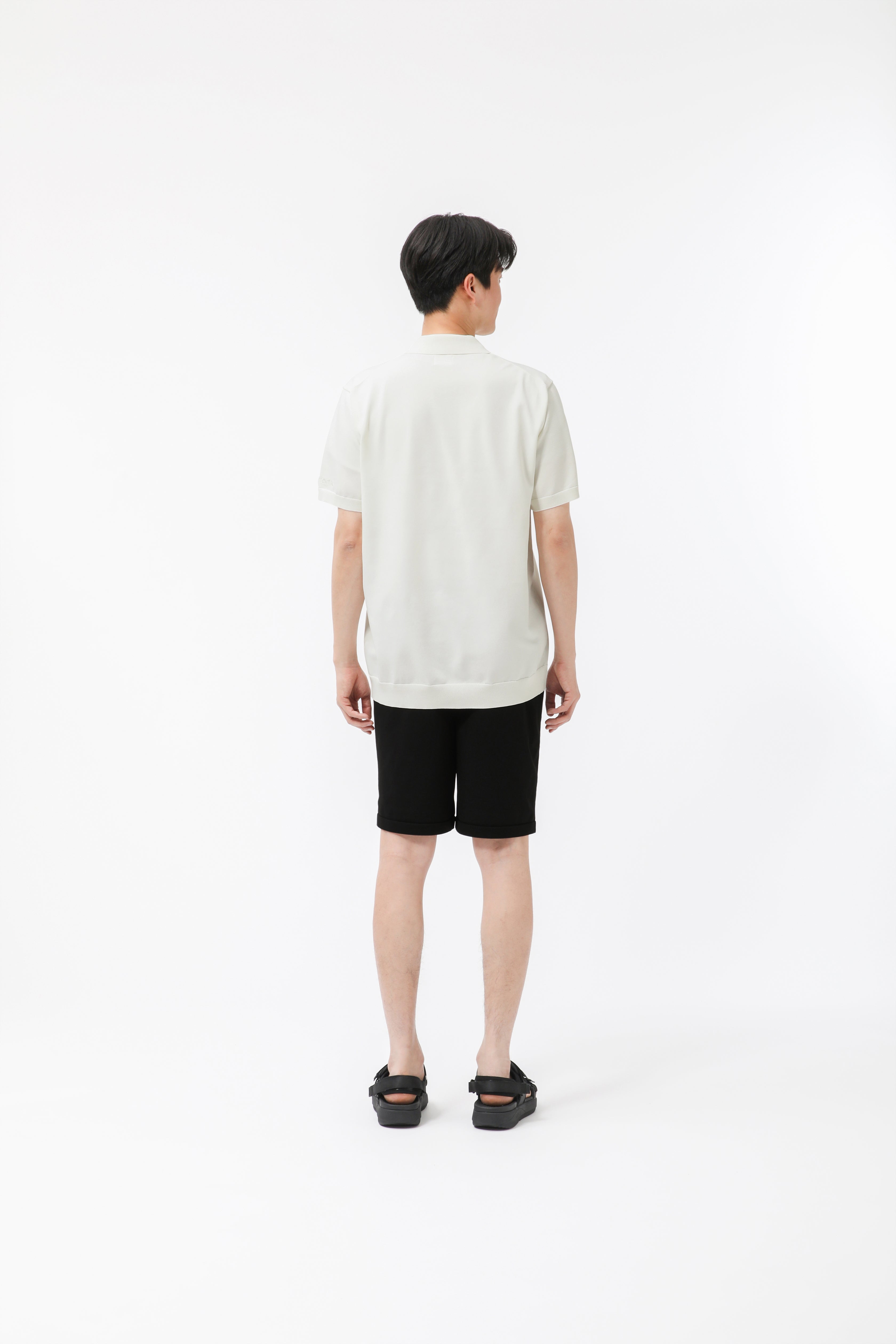 MIGARU Light Knit Short Sleeve Tailored Polo Shirt / Short Pants
