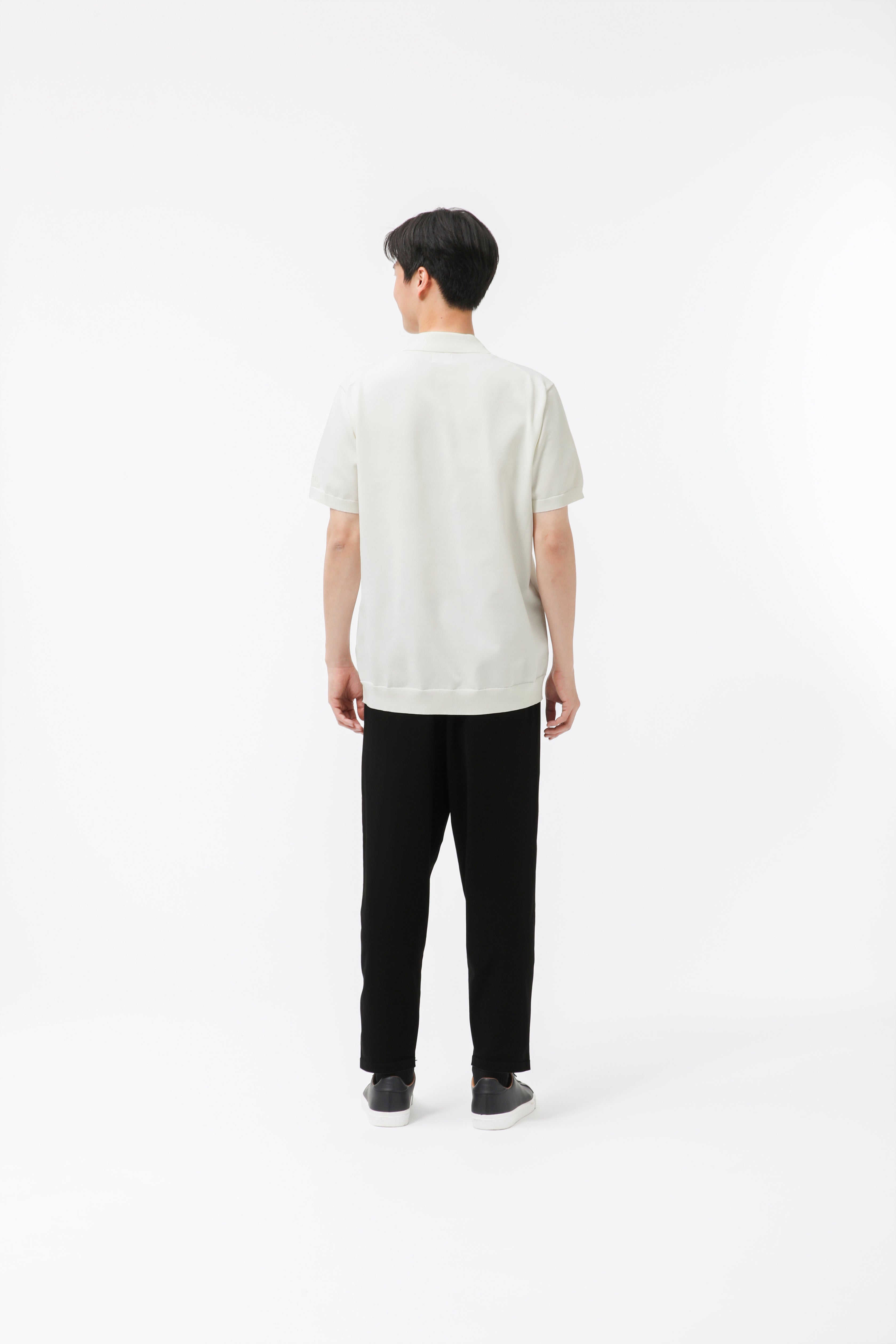 MIGARU Light Knit Short Sleeve Tailored Polo Shirt / Long Pants