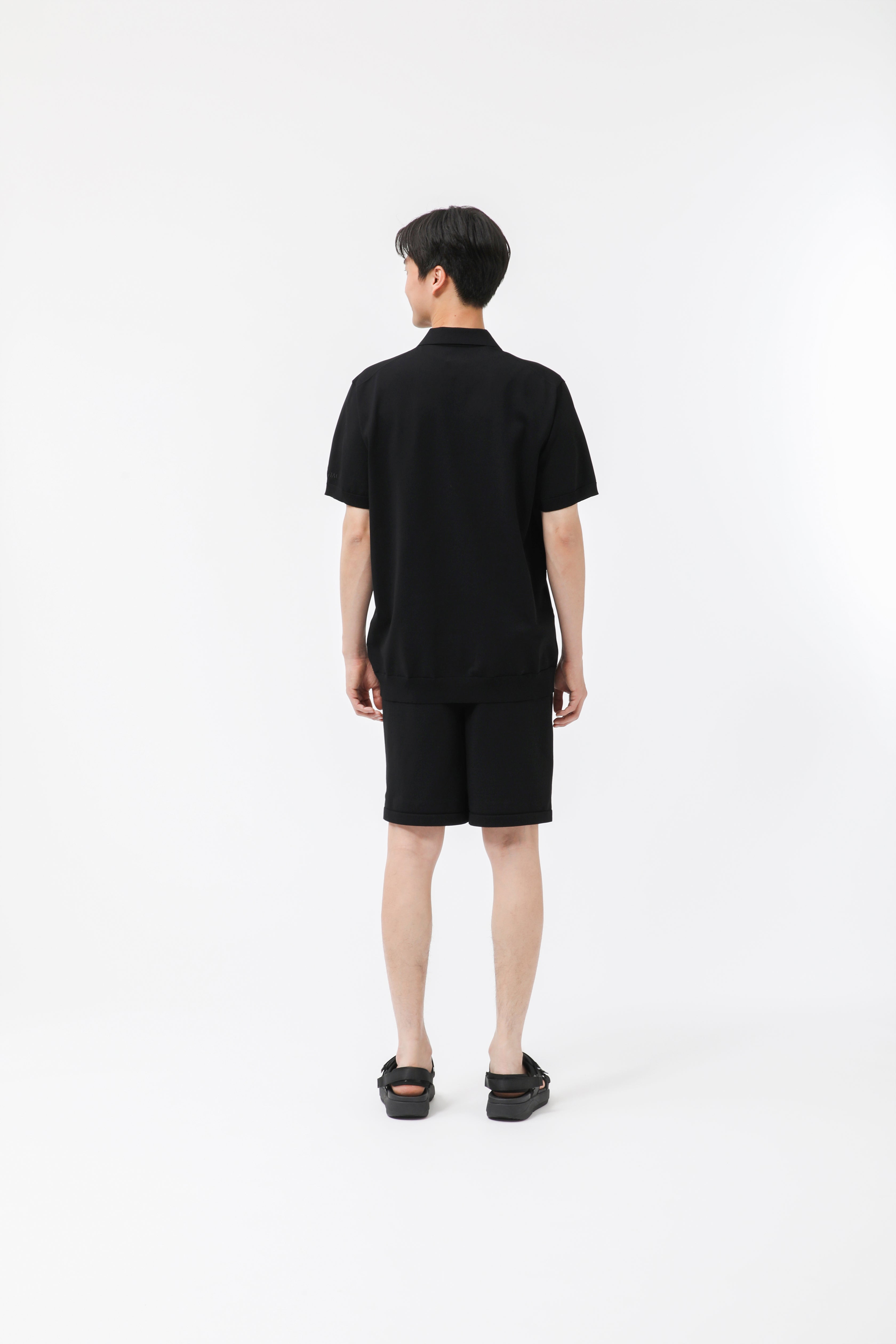 MIGARU Light Knit Short Sleeve Tailored Polo Shirt / Short Pants