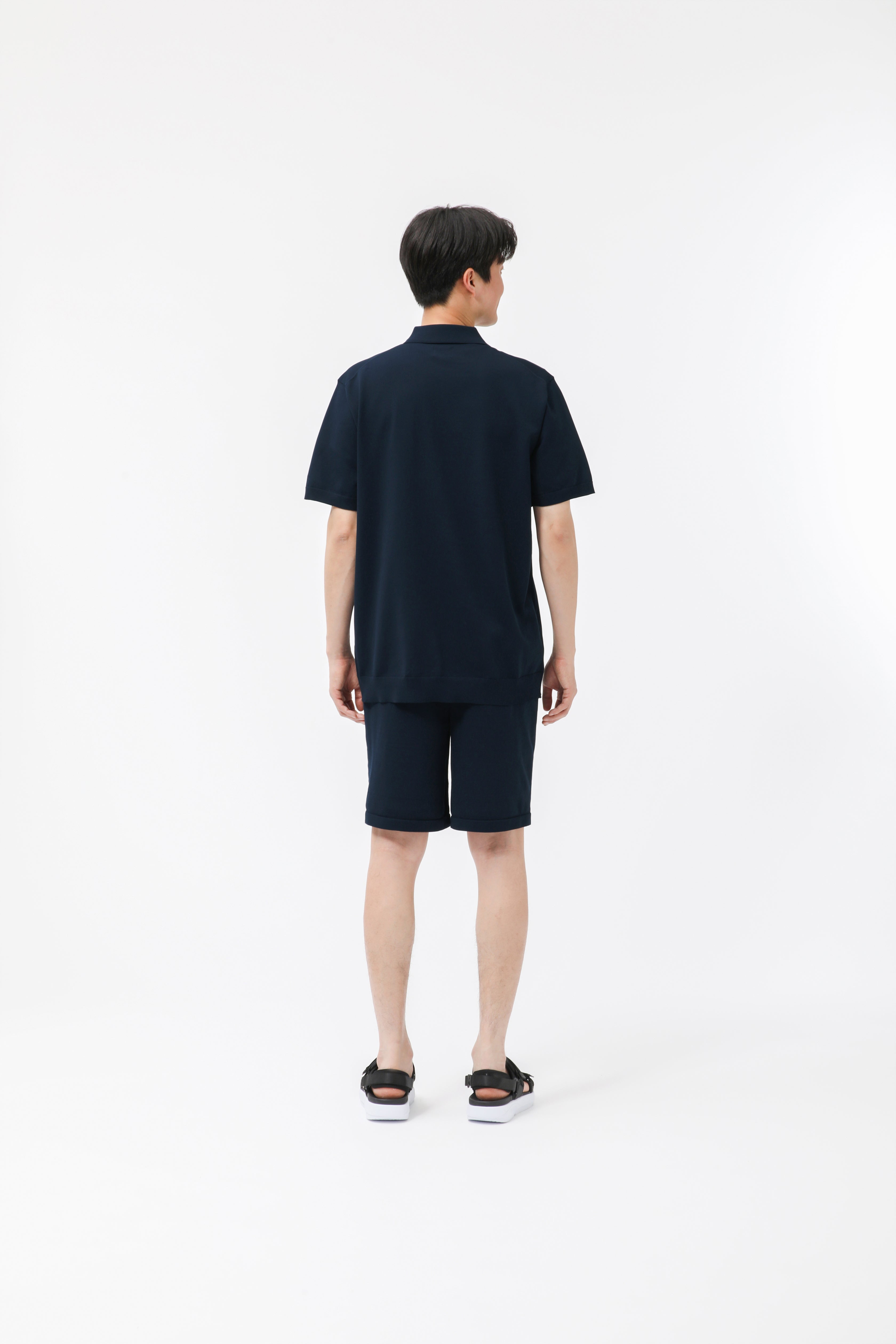 MIGARU Light Knit Short Sleeve Tailored Polo Shirt / Short Pants