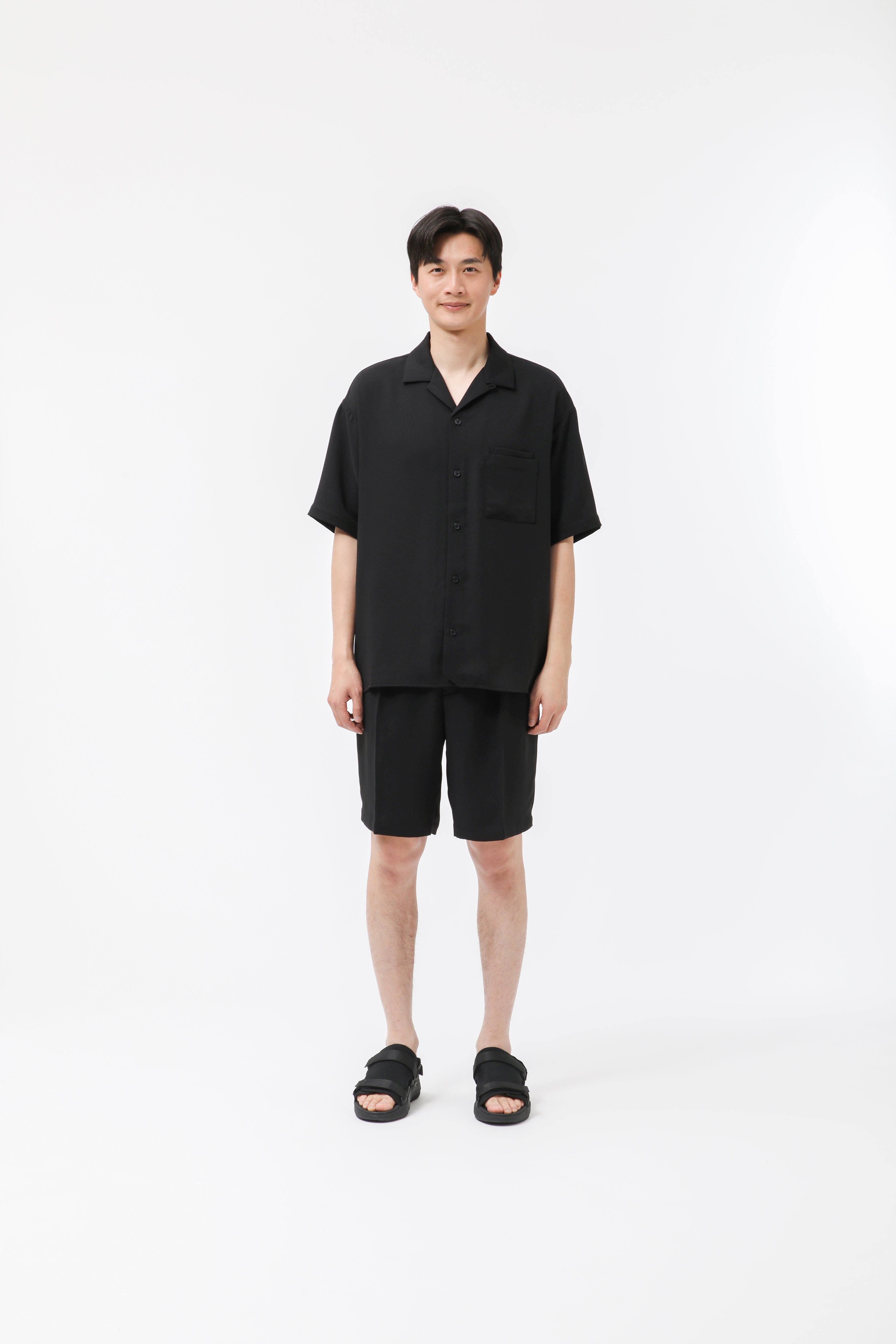 MIGARU Dry Short Sleeve Shirt Open Collar / Long Pants