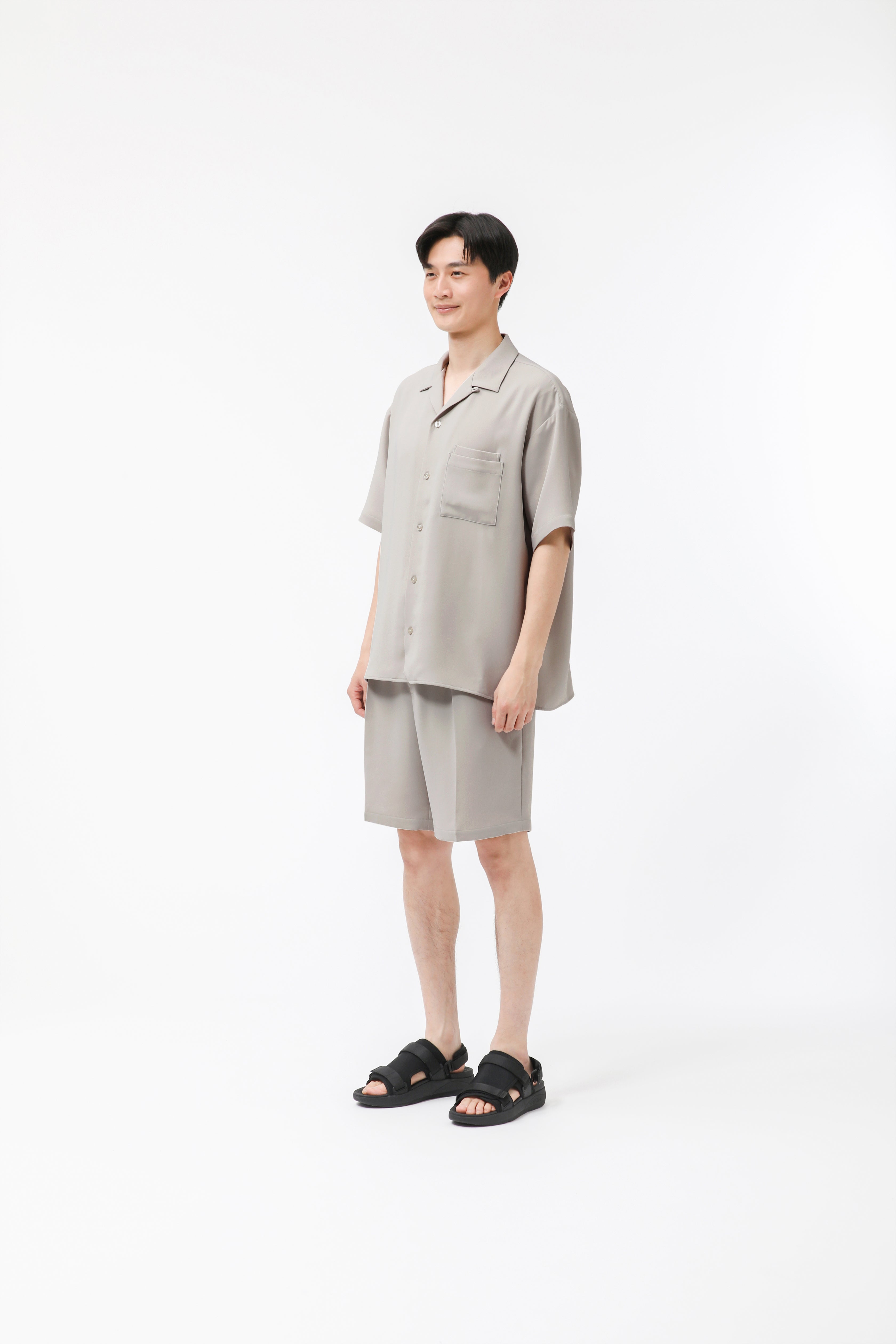 MIGARU Dry Short Sleeve Shirt Open Collar / Long Pants