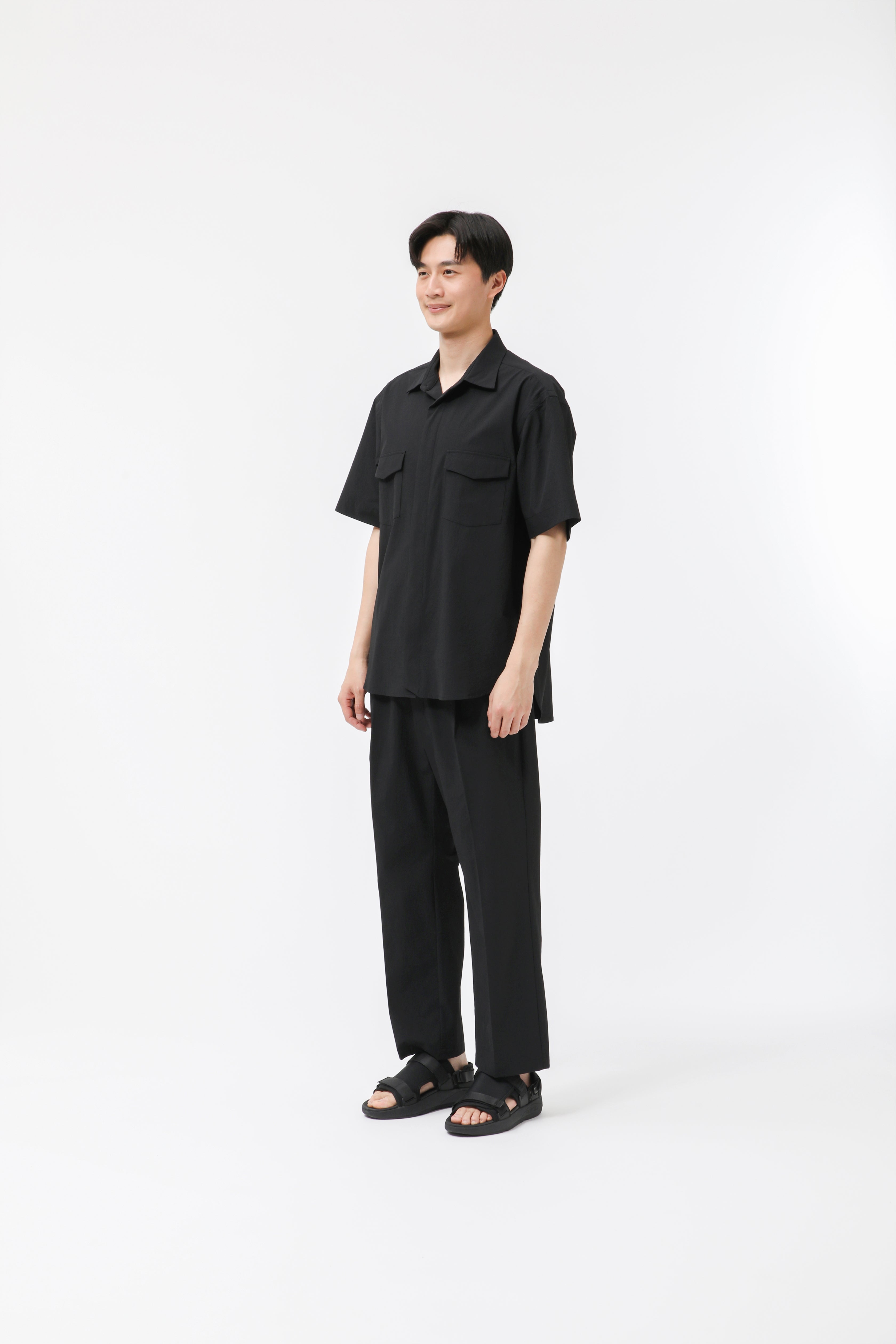 MIGARU Seersucker Short Sleeve Shirt / Long Pants