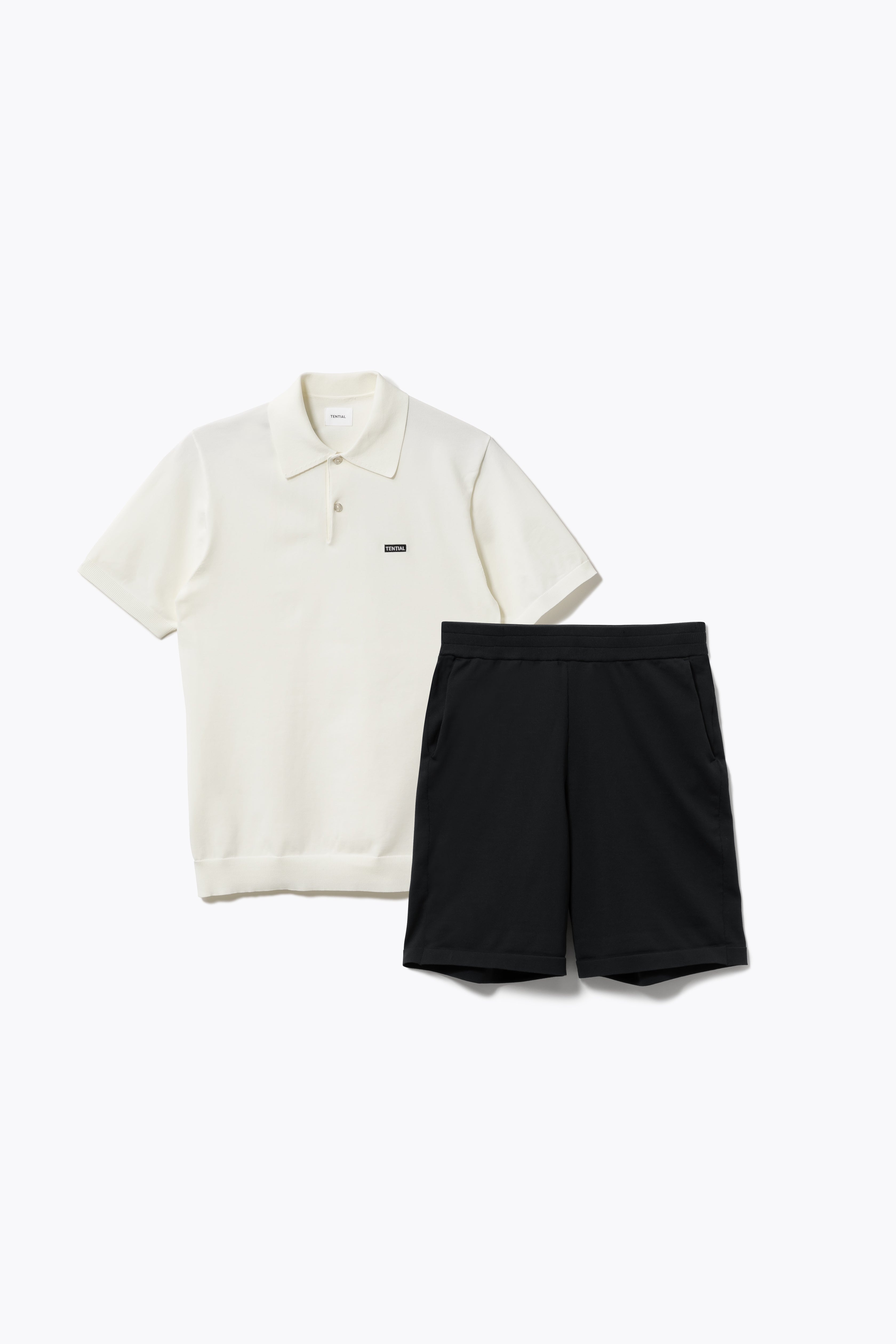 MIGARU Light Knit Short Sleeve Polo Shirt / Short Pants