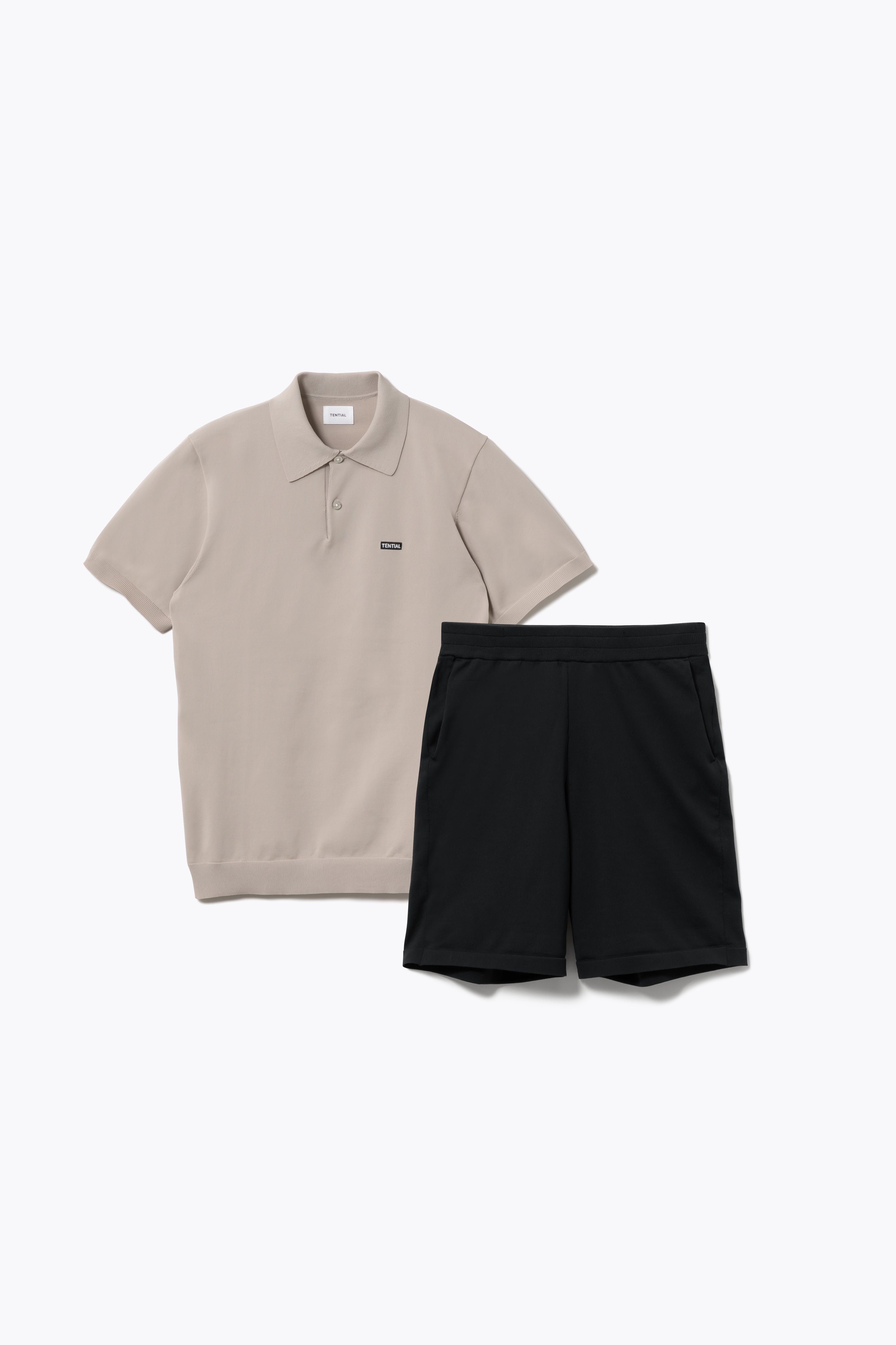 MIGARU Light Knit Short Sleeve Polo Shirt / Short Pants