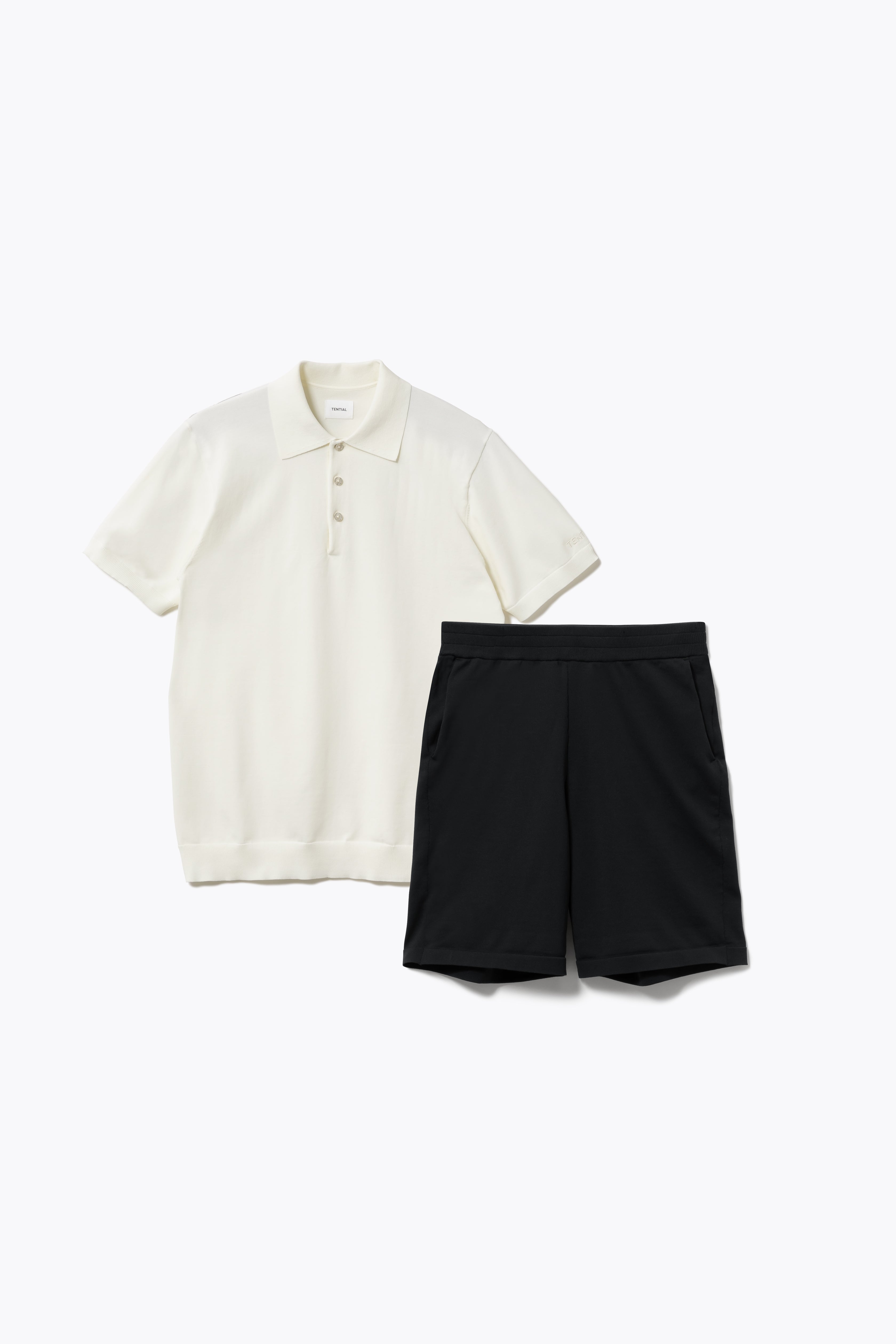 MIGARU Light Knit Short Sleeve Tailored Polo Shirt / Short Pants