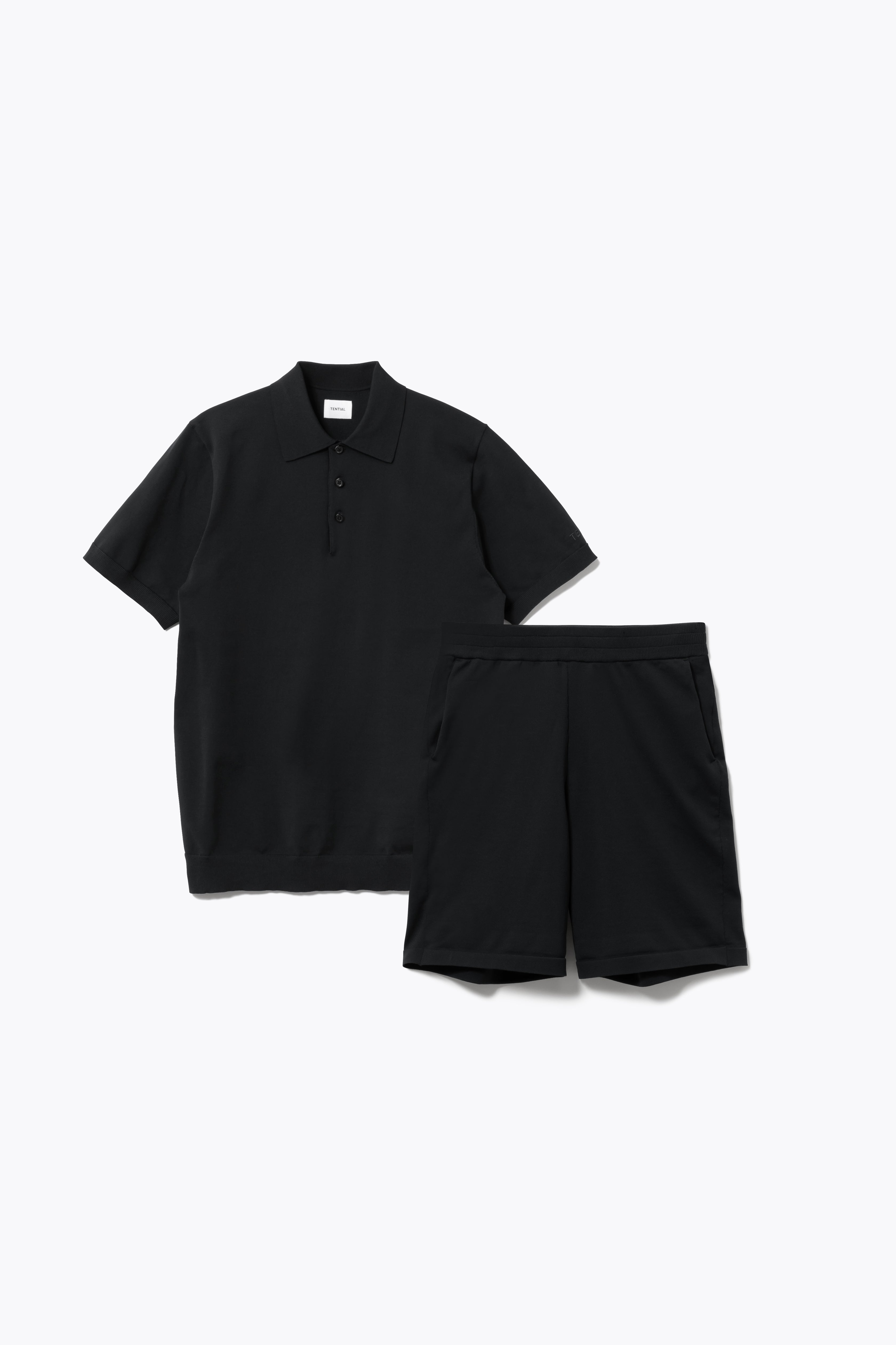 MIGARU Light Knit Short Sleeve Tailored Polo Shirt / Short Pants