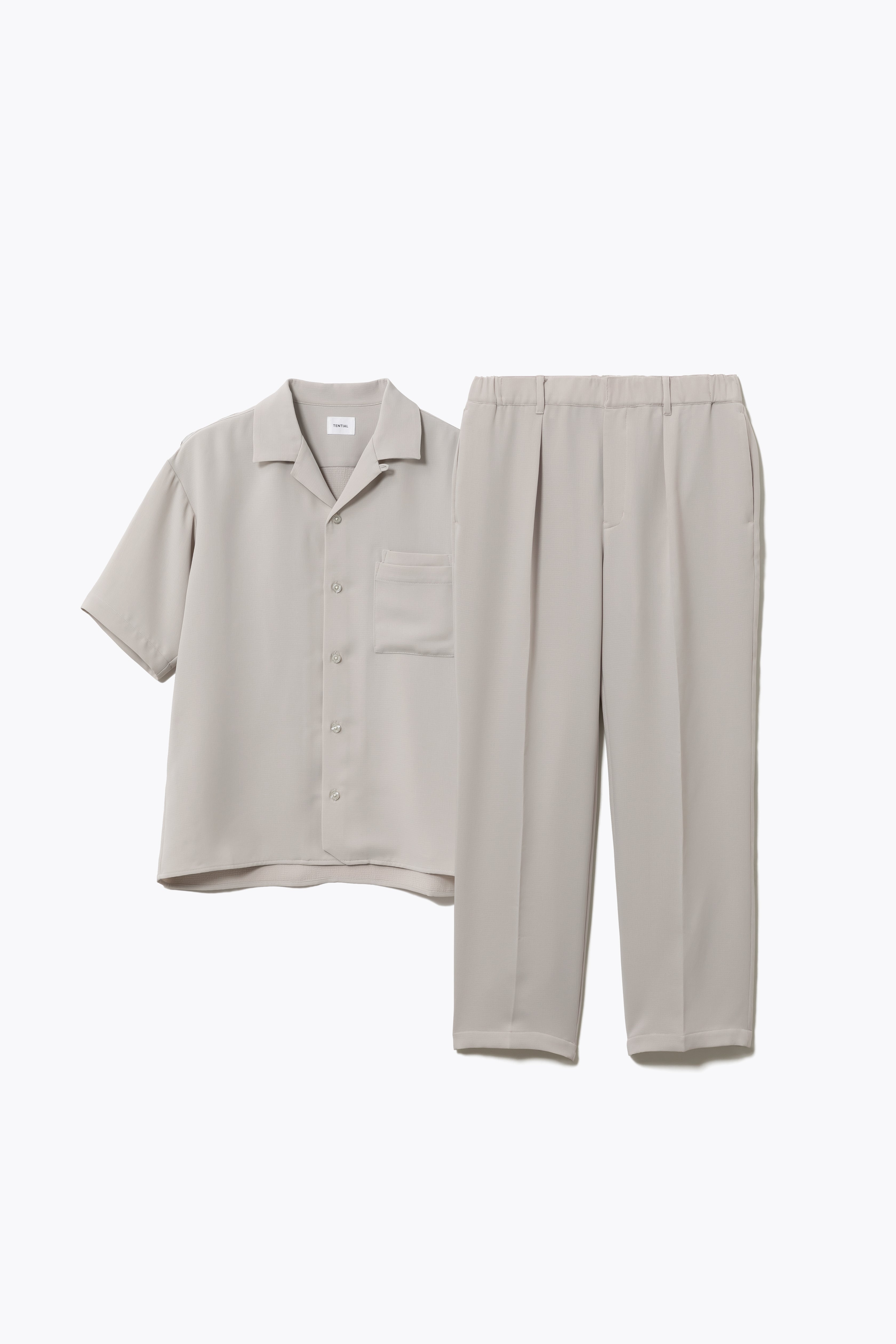 MIGARU Dry Short Sleeve Shirt Open Collar / Long Pants