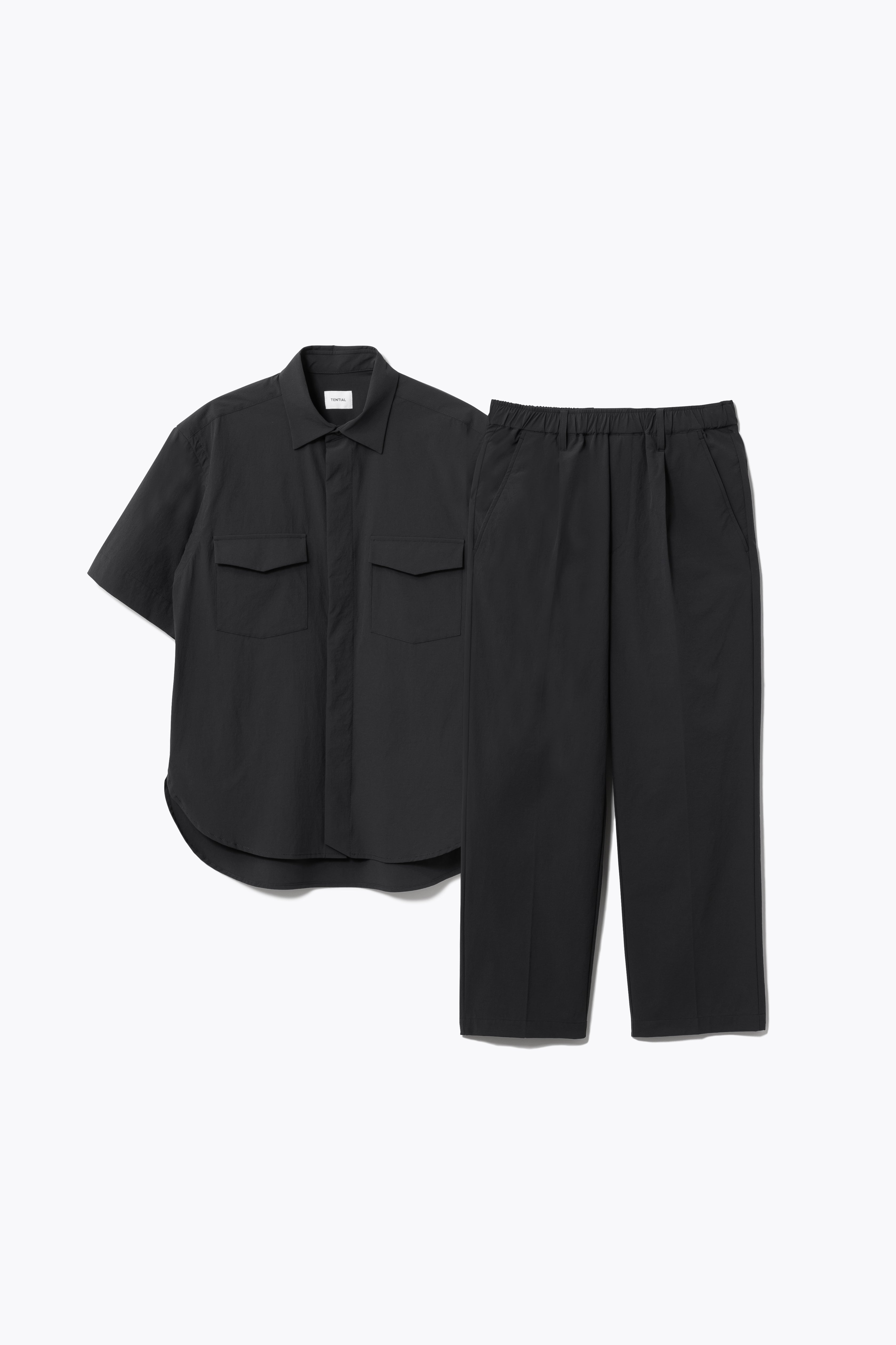 MIGARU Seersucker Short Sleeve Shirt / Long Pants